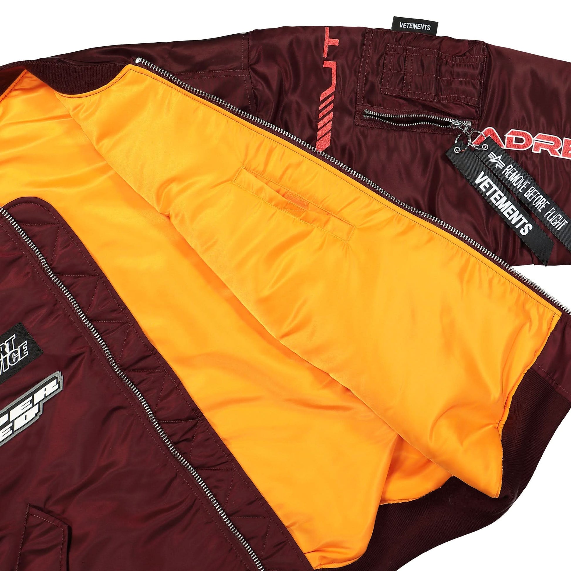 VETEMENTS Racing Bomber Jacket Red Detail view 5 | Gate