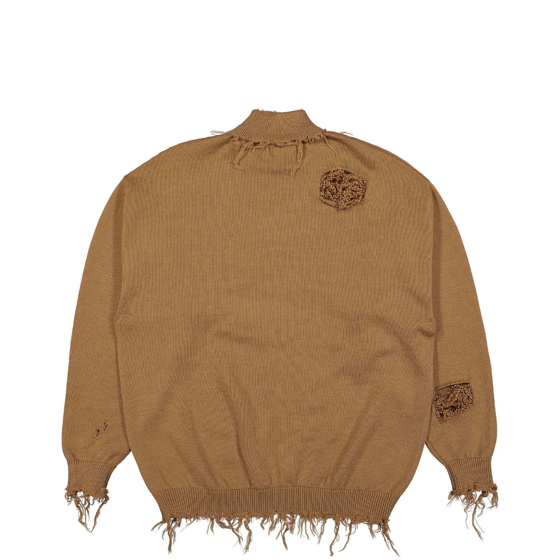 VETEMENTS Destroyed Sweater Brown Detail view 2 | Gate