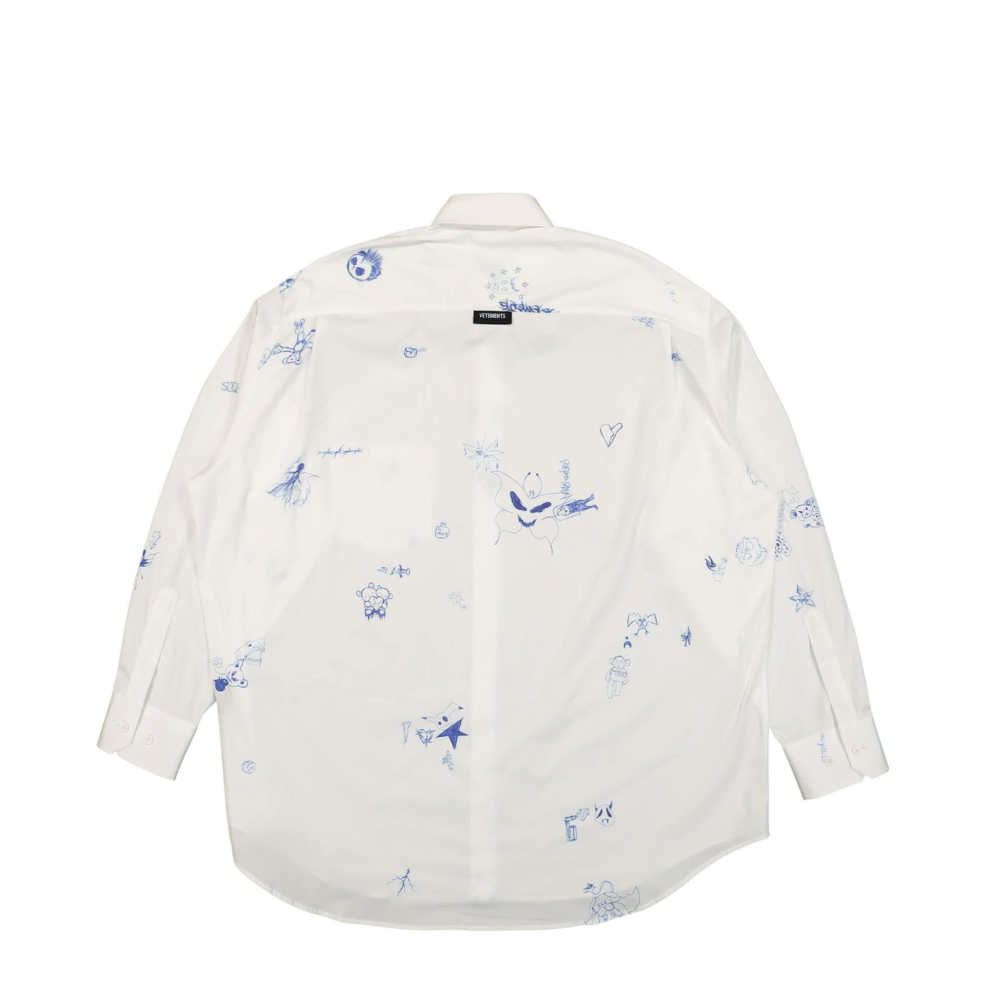 VETEMENTS Scribbled Shirt White Detail view 2 | Gate