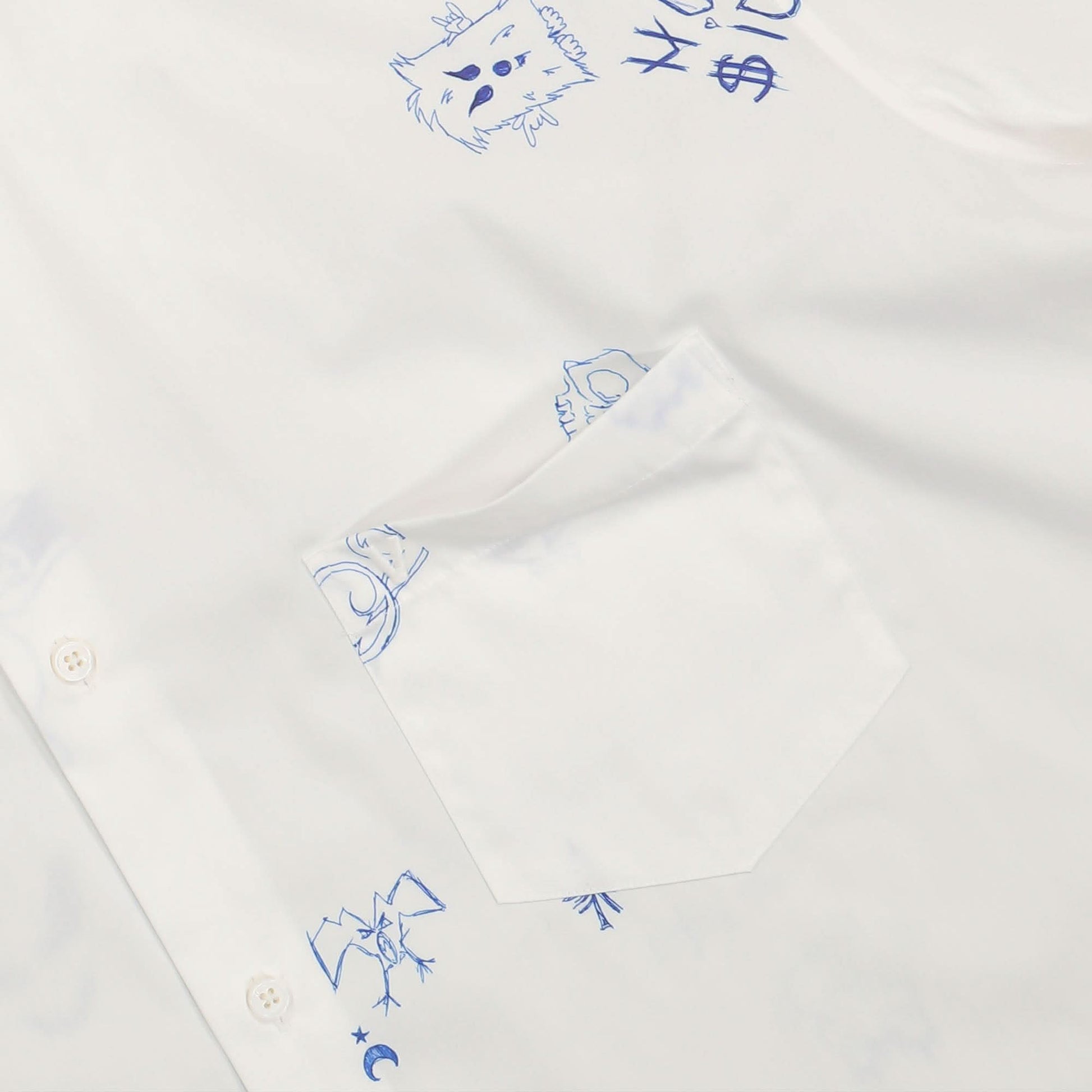 VETEMENTS Scribbled Shirt White Detail view 4 | Gate