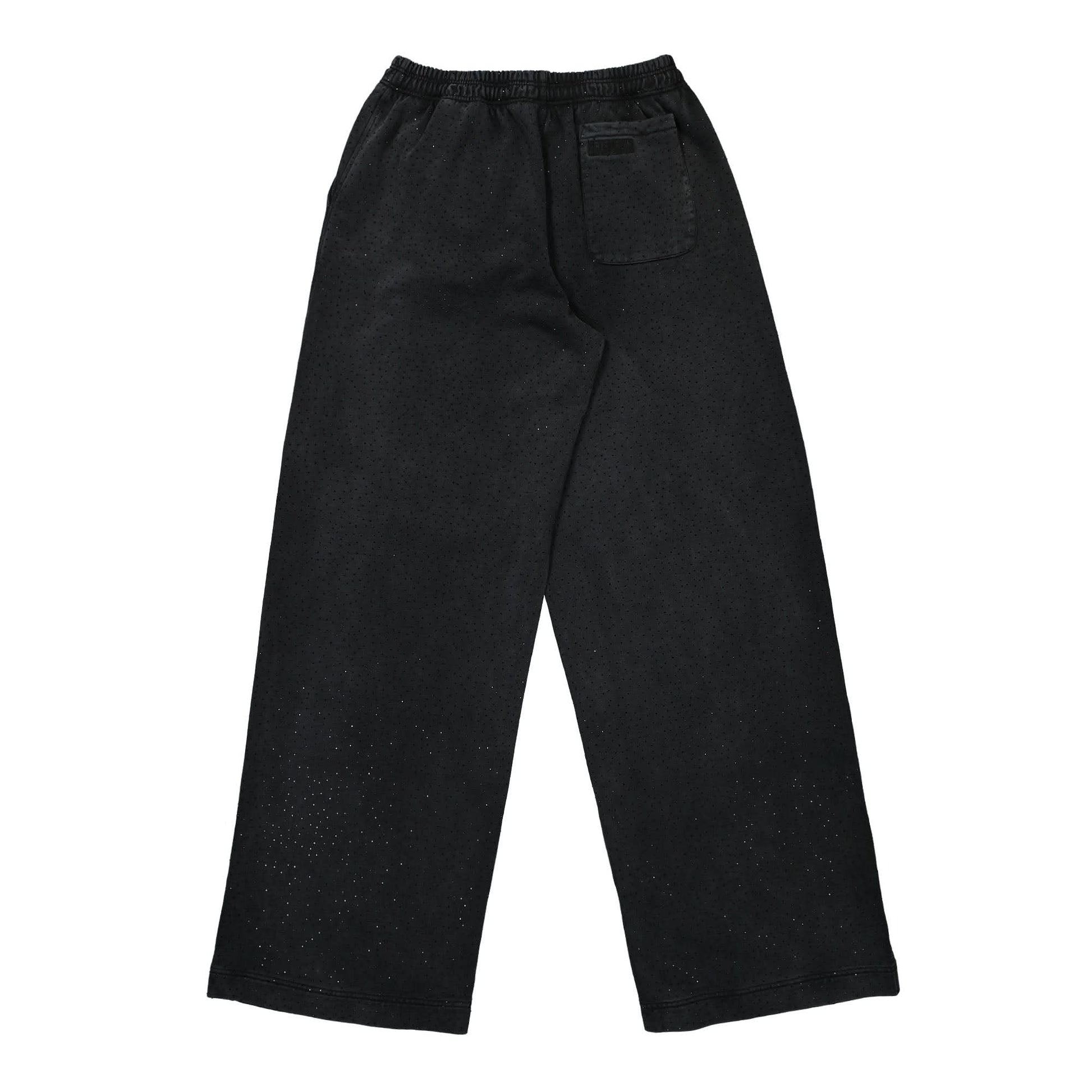 VETEMENTS Allover Rhinestone Jersey Pants Black Detail view 2 | Gate