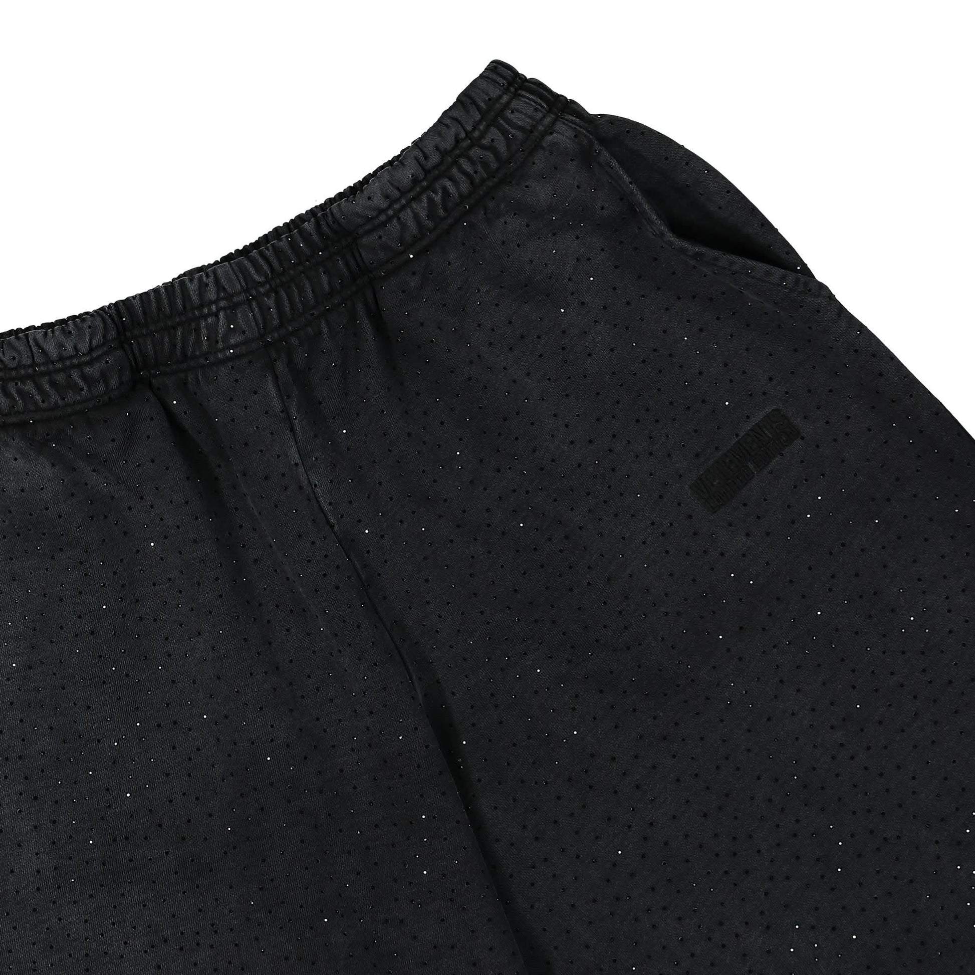 VETEMENTS Allover Rhinestone Jersey Pants Black Detail view 4 | Gate