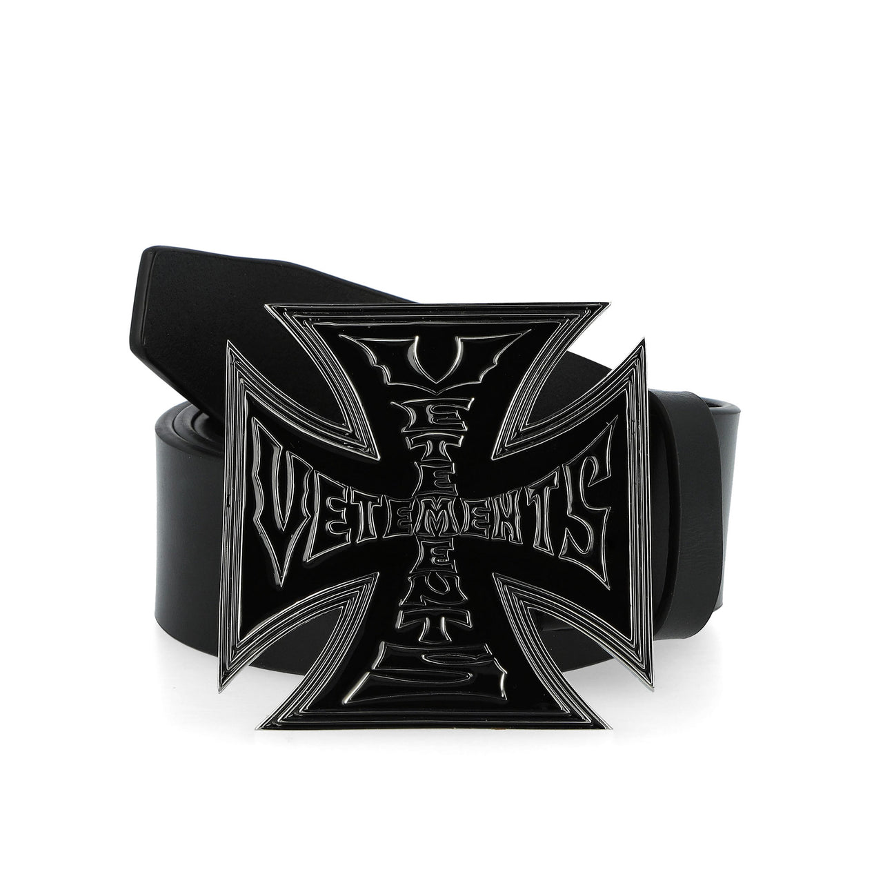 VETEMENTS Biker Cross Logo Jumbo Belt Black Belts UE76BE310B Detail View 1 | GATE