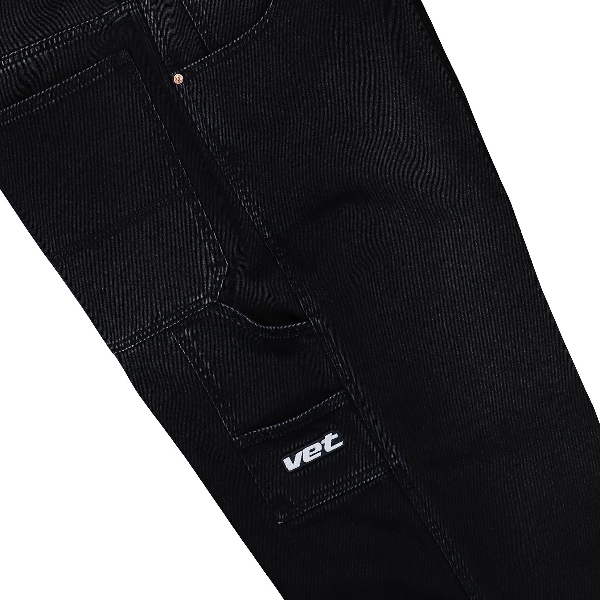 VETEMENTS Hip-Hop Jeans Vintage Black Denim UH76DP250B2 Detail View 6 | GATE