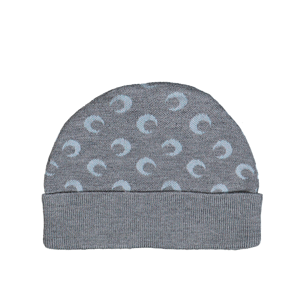 Marine Serre Moon Jacquard Knit Beanie Misty Grey Beanies UHG012ACKNI0530-GR60 Detail View 1 | GATE