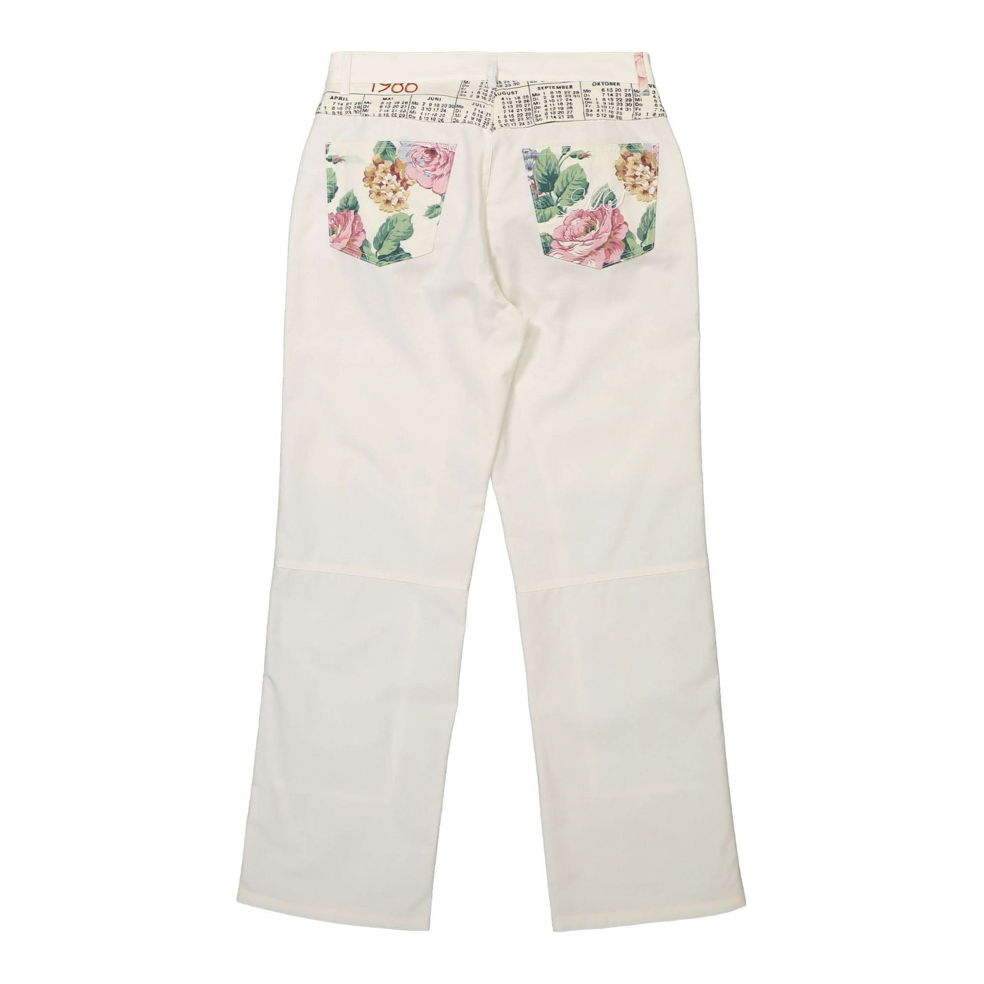 Marine Serre Household Linen Calendar Straight Leg Pants Multicolor Detail view 2 | Gate
