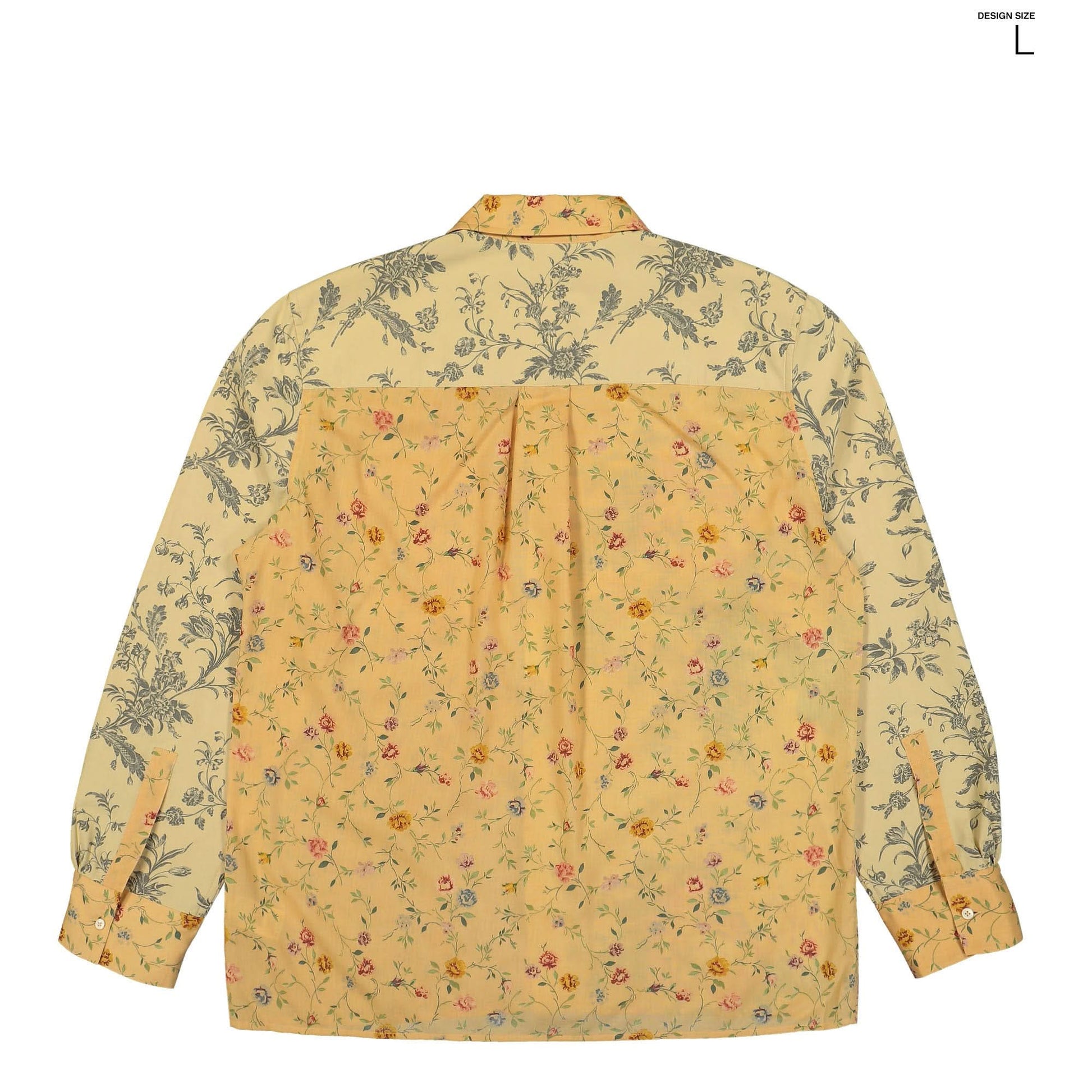 Marine Serre Upcycled Floral Linen Twin Pocket Shirt Orange Detail view 6 | Gate