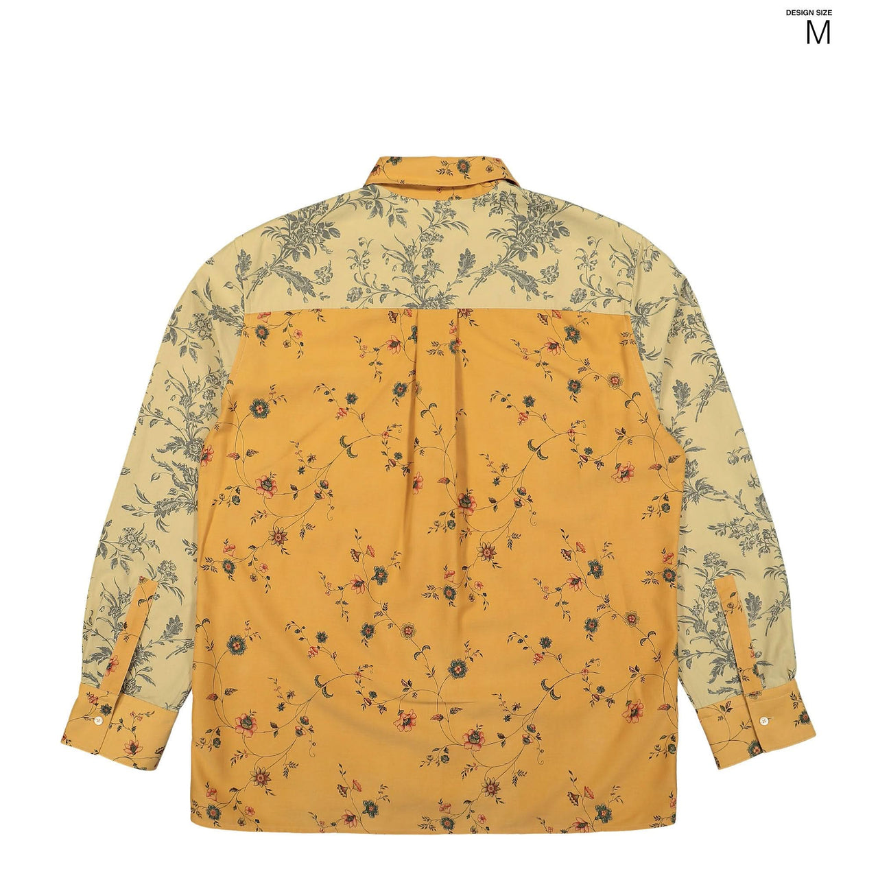 Marine Serre Upcycled Floral Linen Twin Pocket Shirt Orange Detail view 1 | Gate