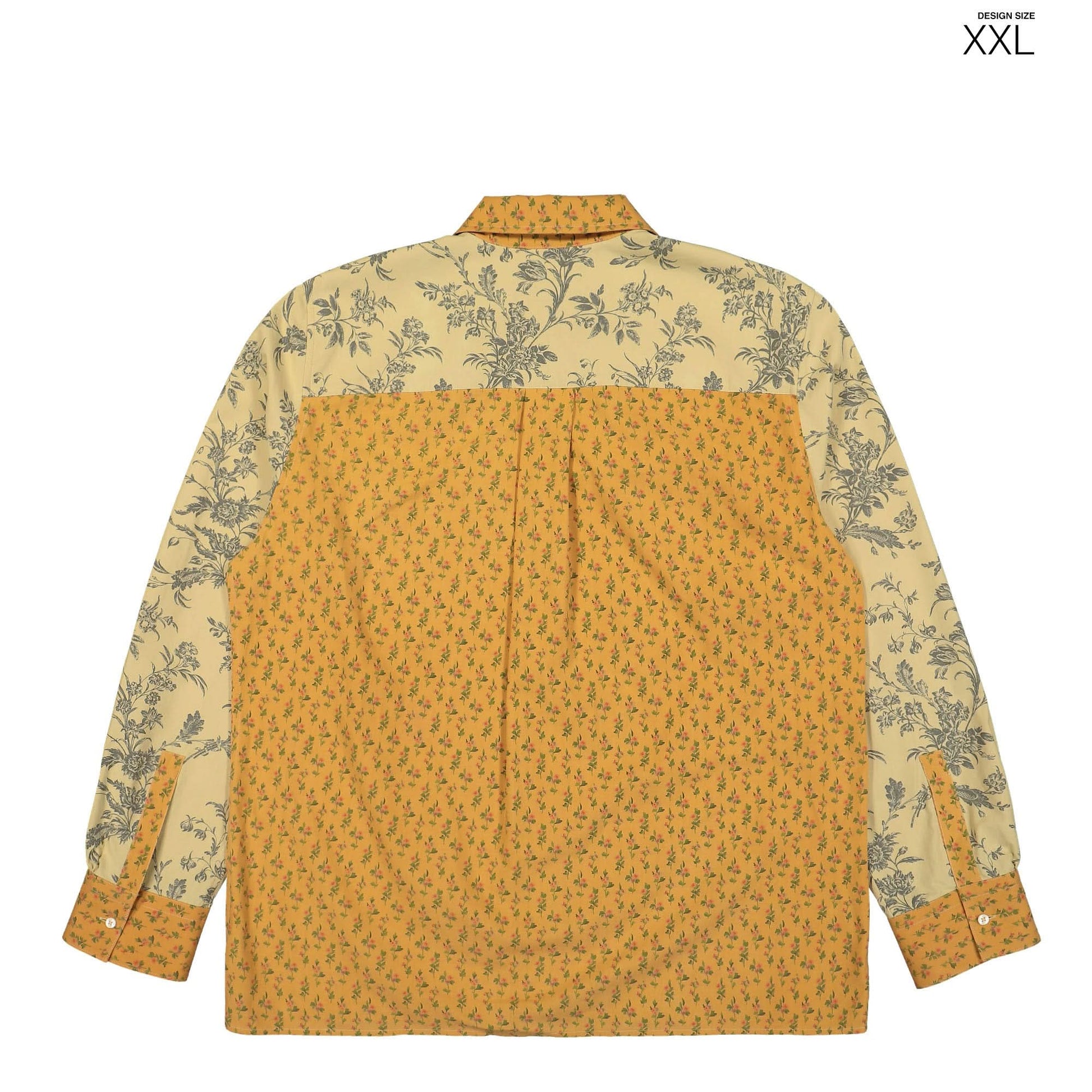 Marine Serre Upcycled Floral Linen Twin Pocket Shirt Orange Detail view 14 | Gate
