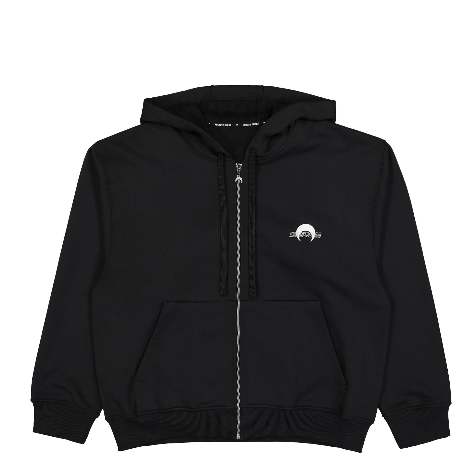 Marine Serre MS Sport Fleece Zipped Hoodie Black Detail view 1 | Gate