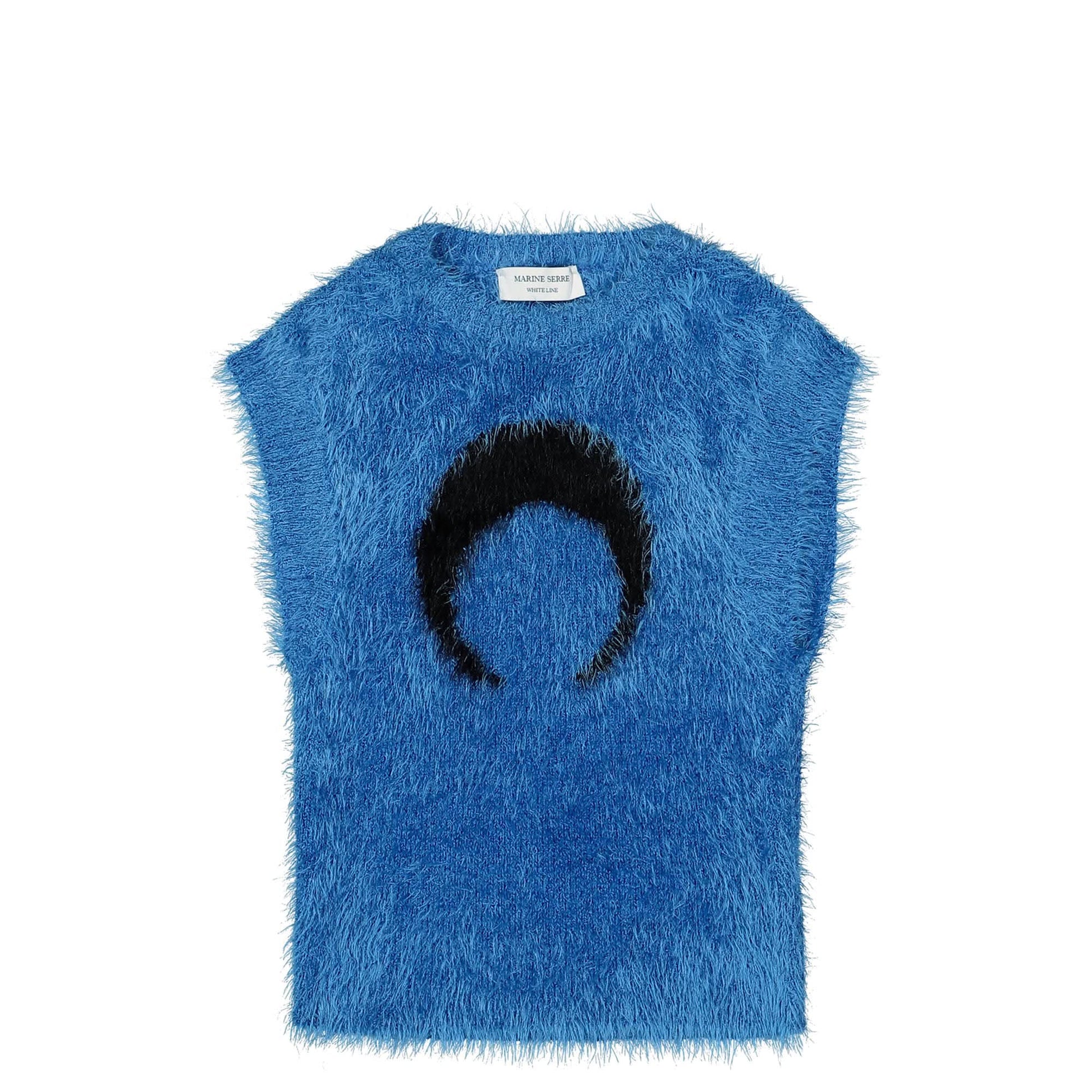 Marine Serre Wild Puffy Knit Sleeveless Pullover Blue Detail view 1 | Gate