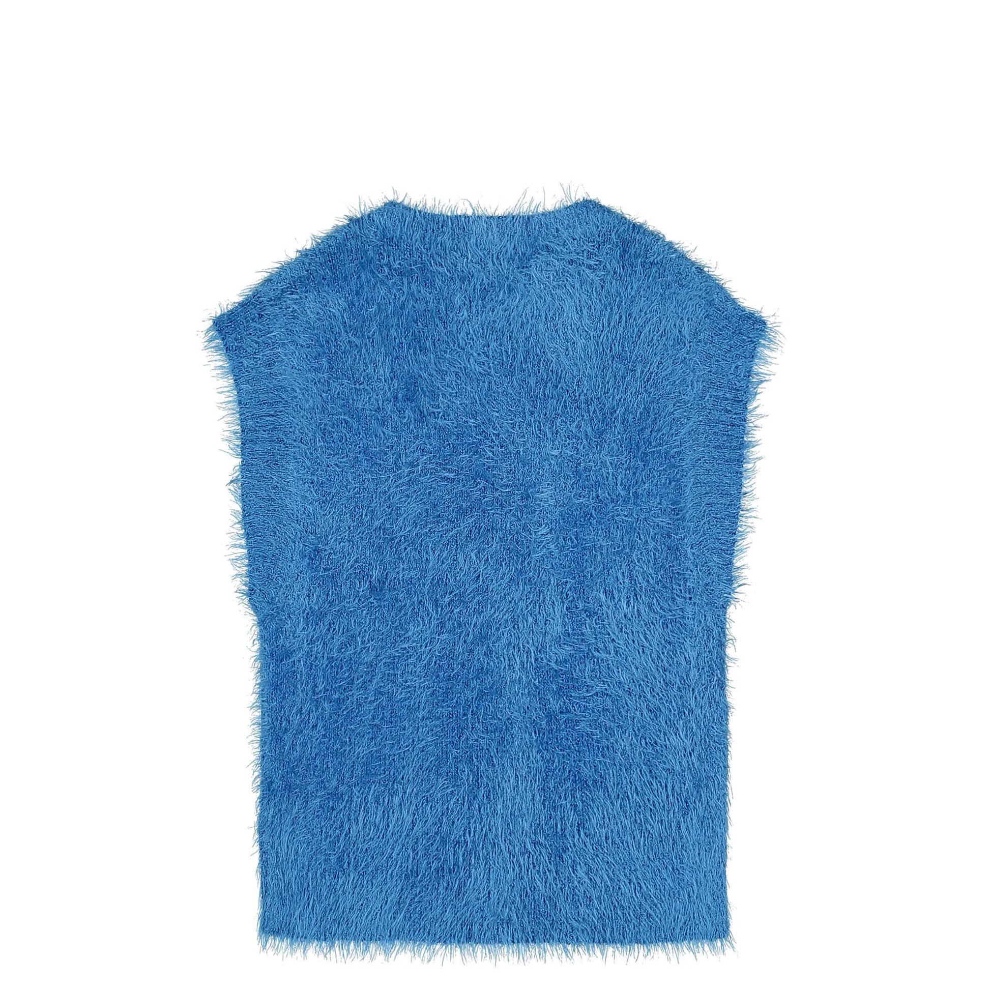 Marine Serre Wild Puffy Knit Sleeveless Pullover Blue Detail view 2 | Gate