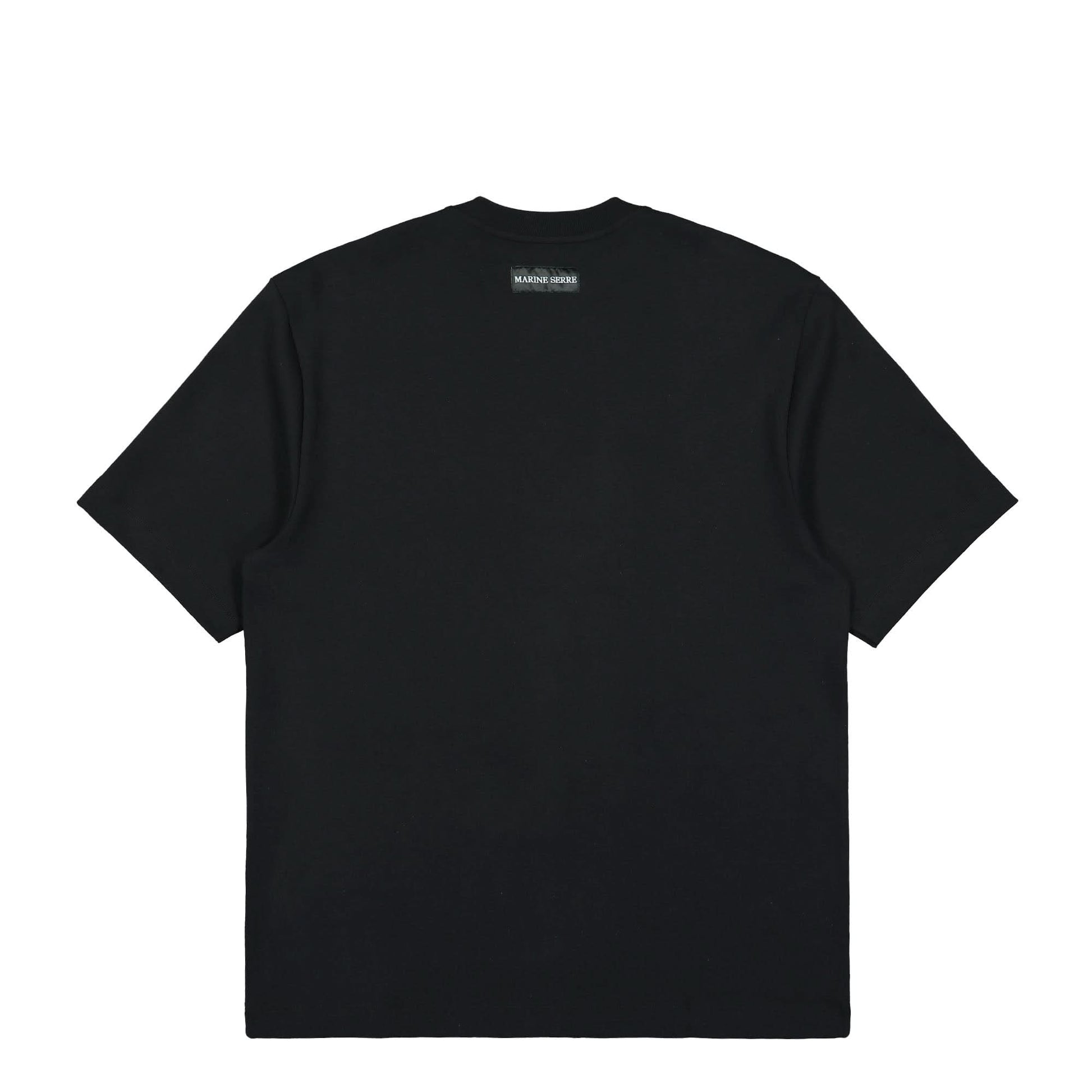 Marine Serre Cotton Jersey Loose Fit T-Shirt Black Detail view 2 | Gate