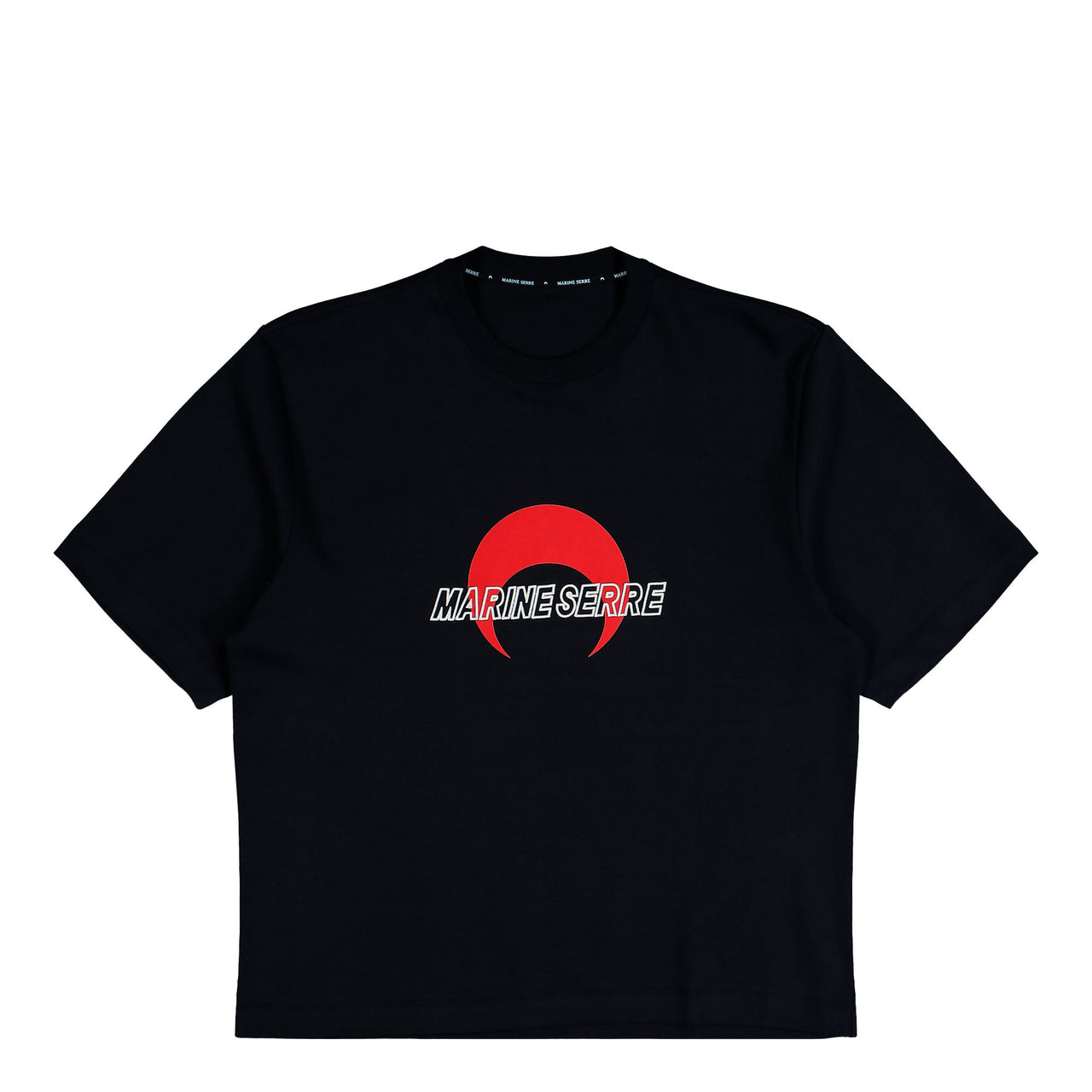 Marine Serre MS Sports Jersey Relaxed T-Shirt Black T-Shirts UTT001ACJER0072-BK97 Detail View 1 | GATE