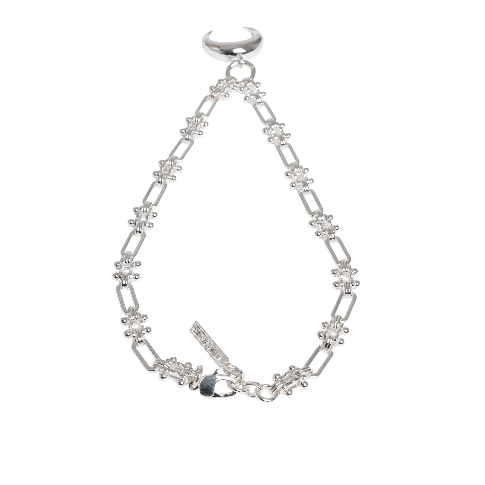 Marine Serre Silver Plated Moon Charm Necklace Silver Detail view 3 | Gate