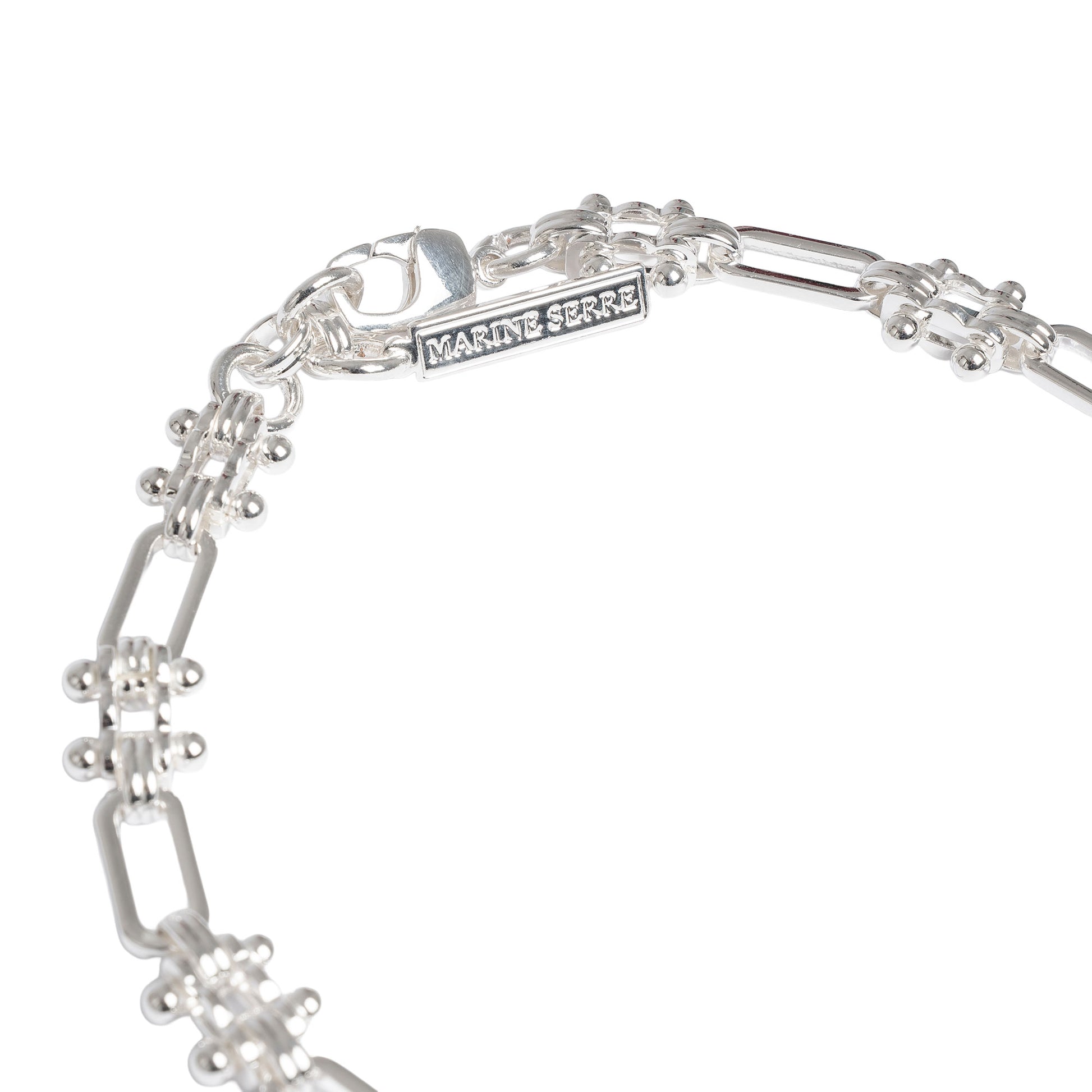 Marine Serre Silver Plated Moon Charm Necklace Silver Detail view 4 | Gate