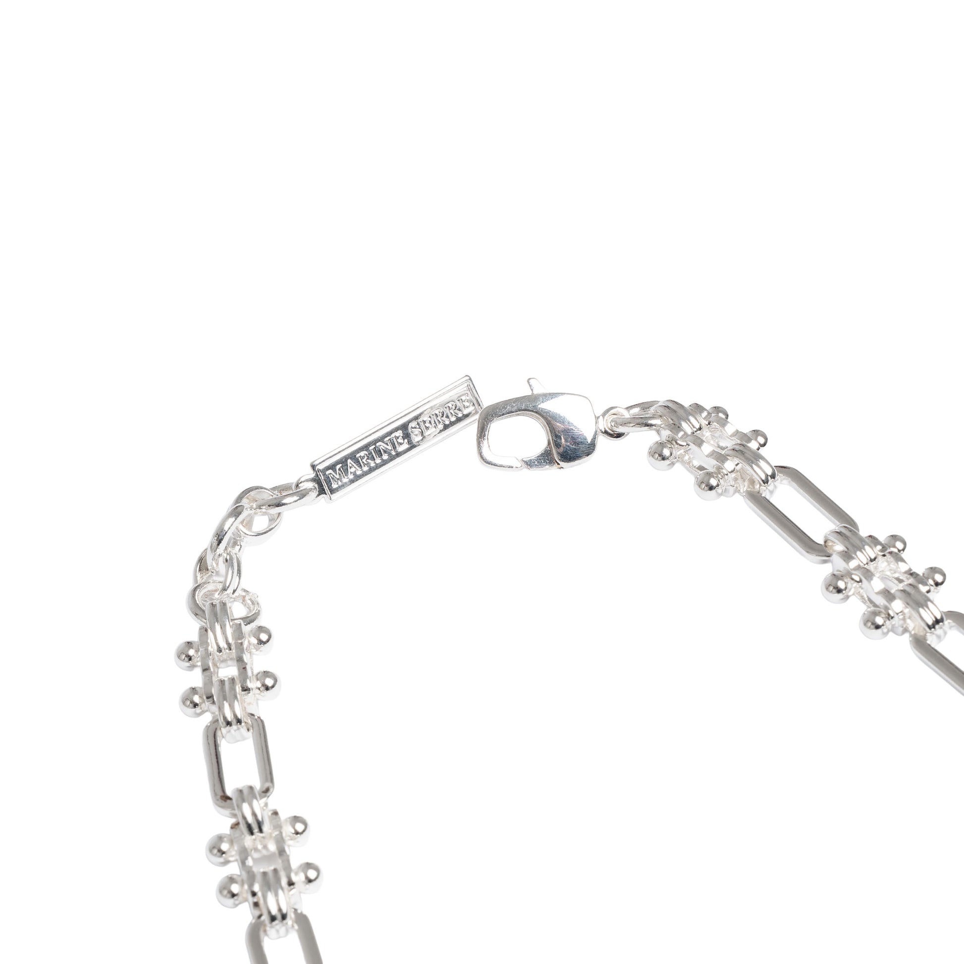 Marine Serre Silver Plated Moon Charm Necklace Silver Detail view 5 | Gate