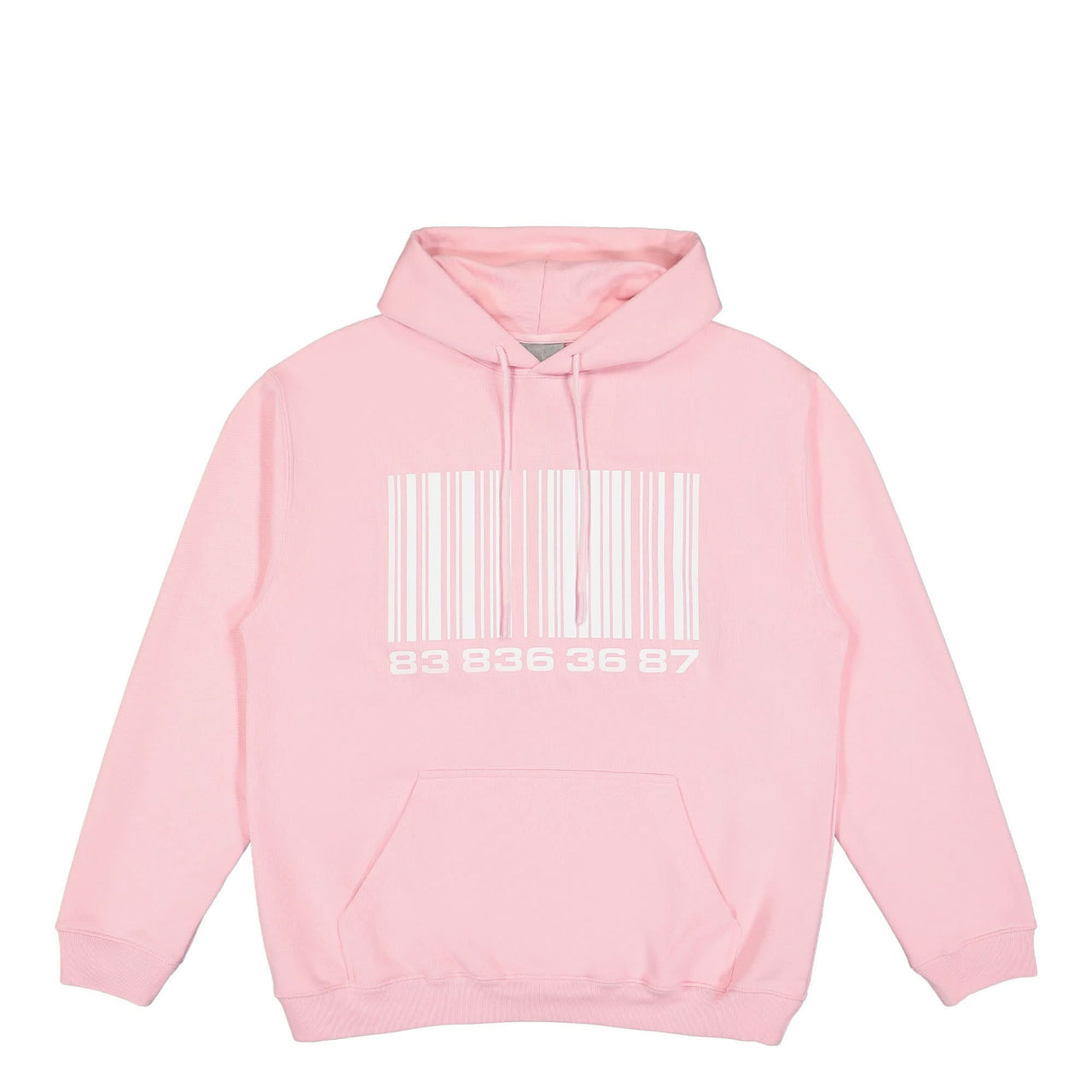 VTMNTS Big Barcode Hoodie Pink Detail view 1 | Gate