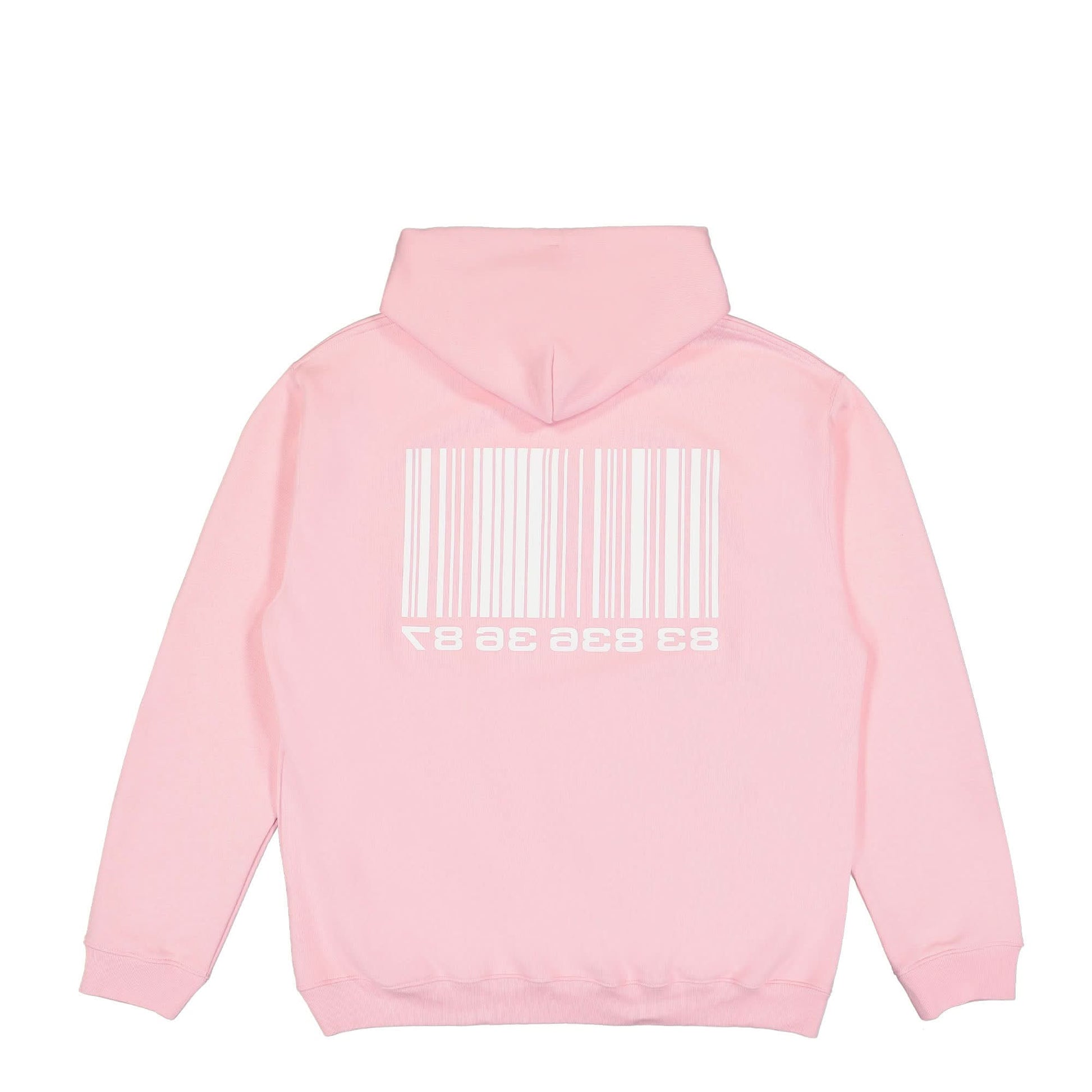 VTMNTS Big Barcode Hoodie Pink Detail view 3 | Gate