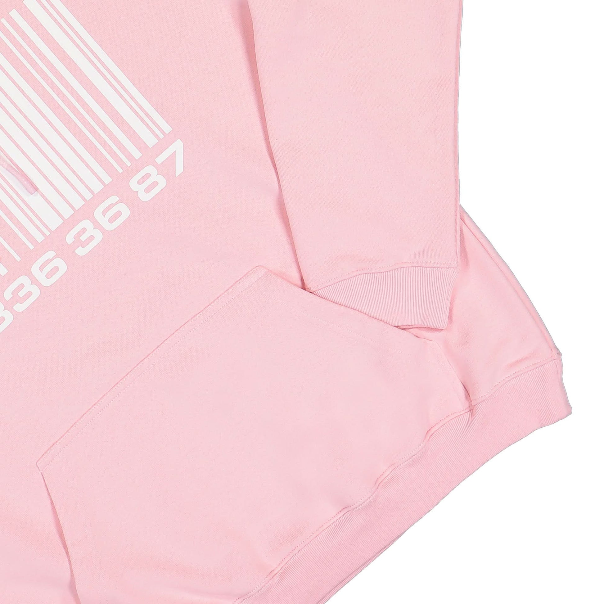 VTMNTS Big Barcode Hoodie Pink Detail view 5 | Gate