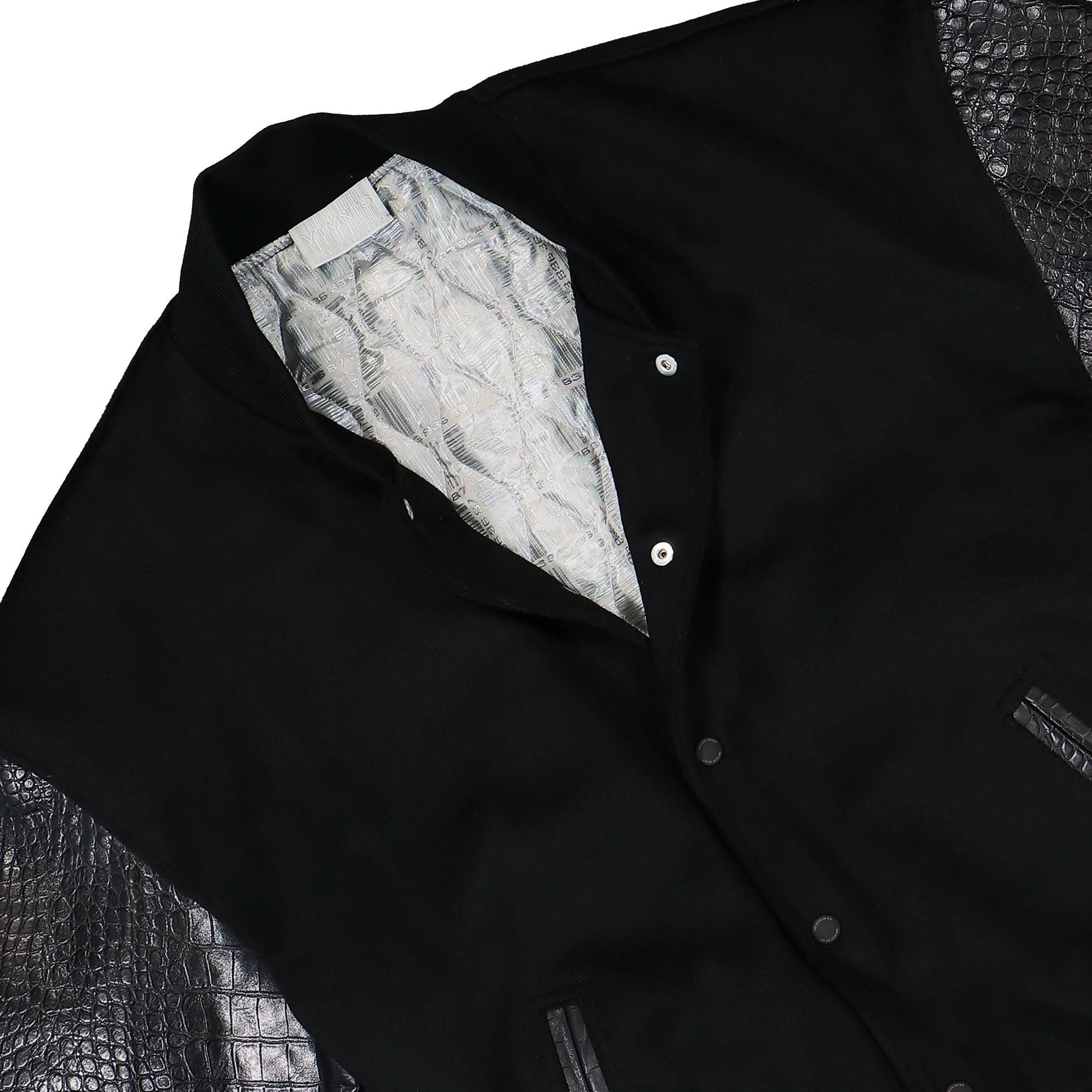 VTMNTS Croc Sleeves College Jacket Black Detail view 3 | Gate