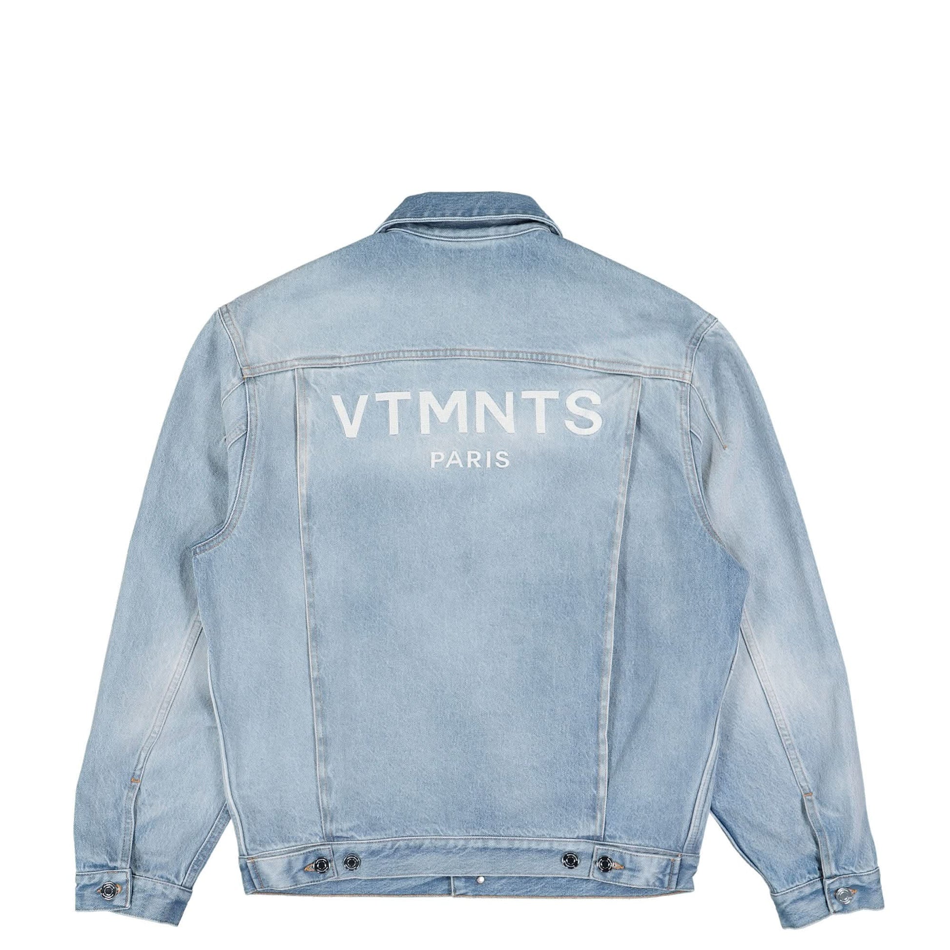 VTMNTS Embroidered VTMNTS Paris Denim Jacket Blue Detail view 2 | Gate