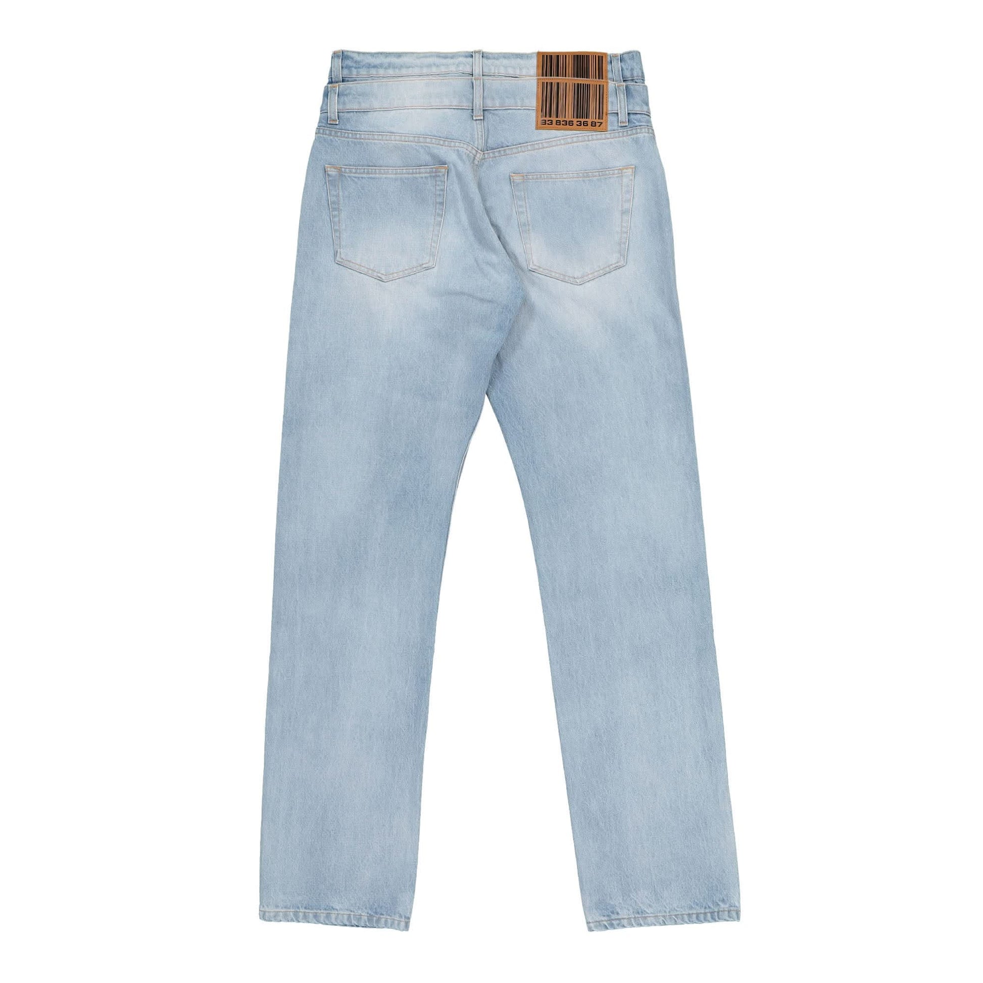 VTMNTS Double Waist Denim Pants Blue Detail view 2 | Gate
