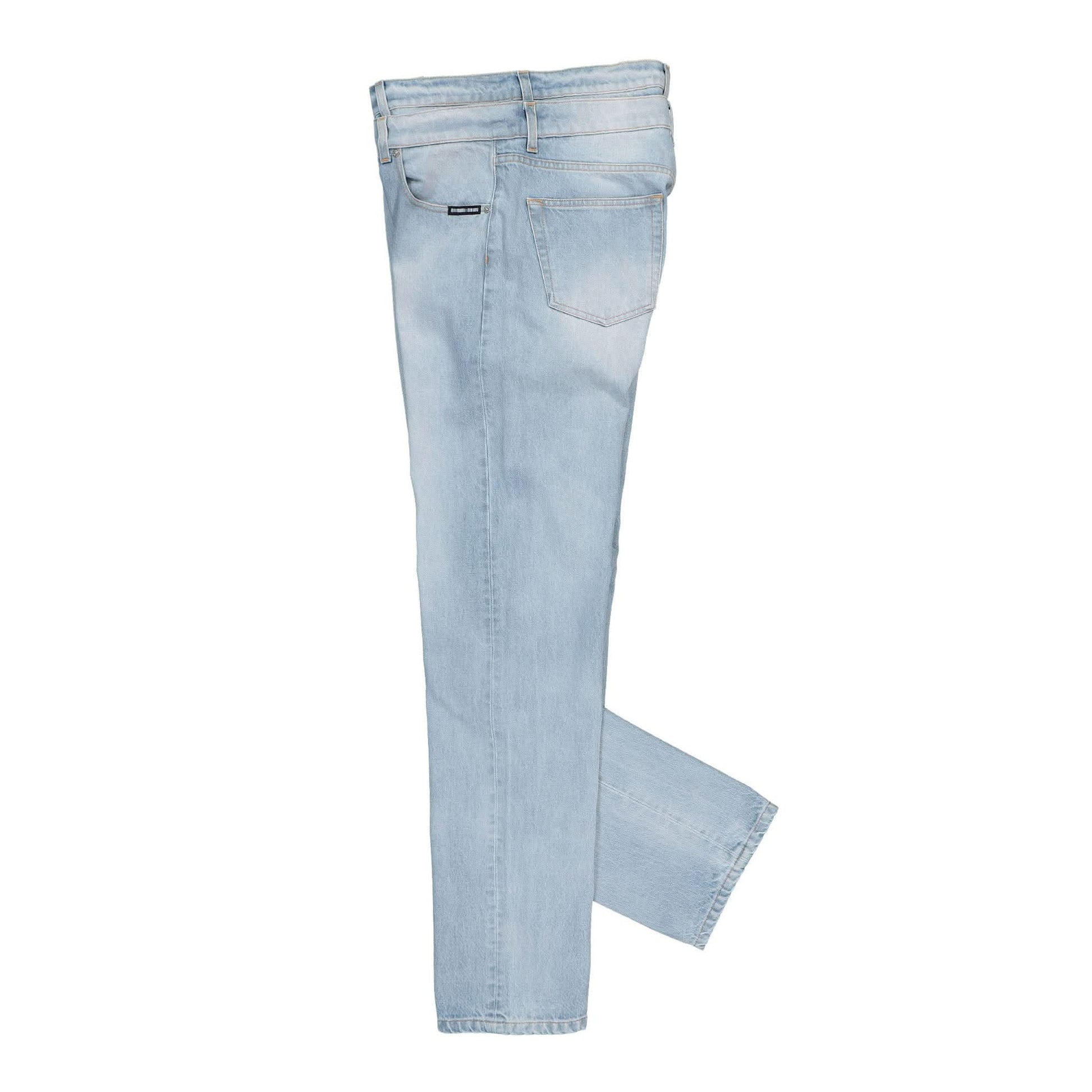VTMNTS Double Waist Denim Pants Blue Detail view 3 | Gate