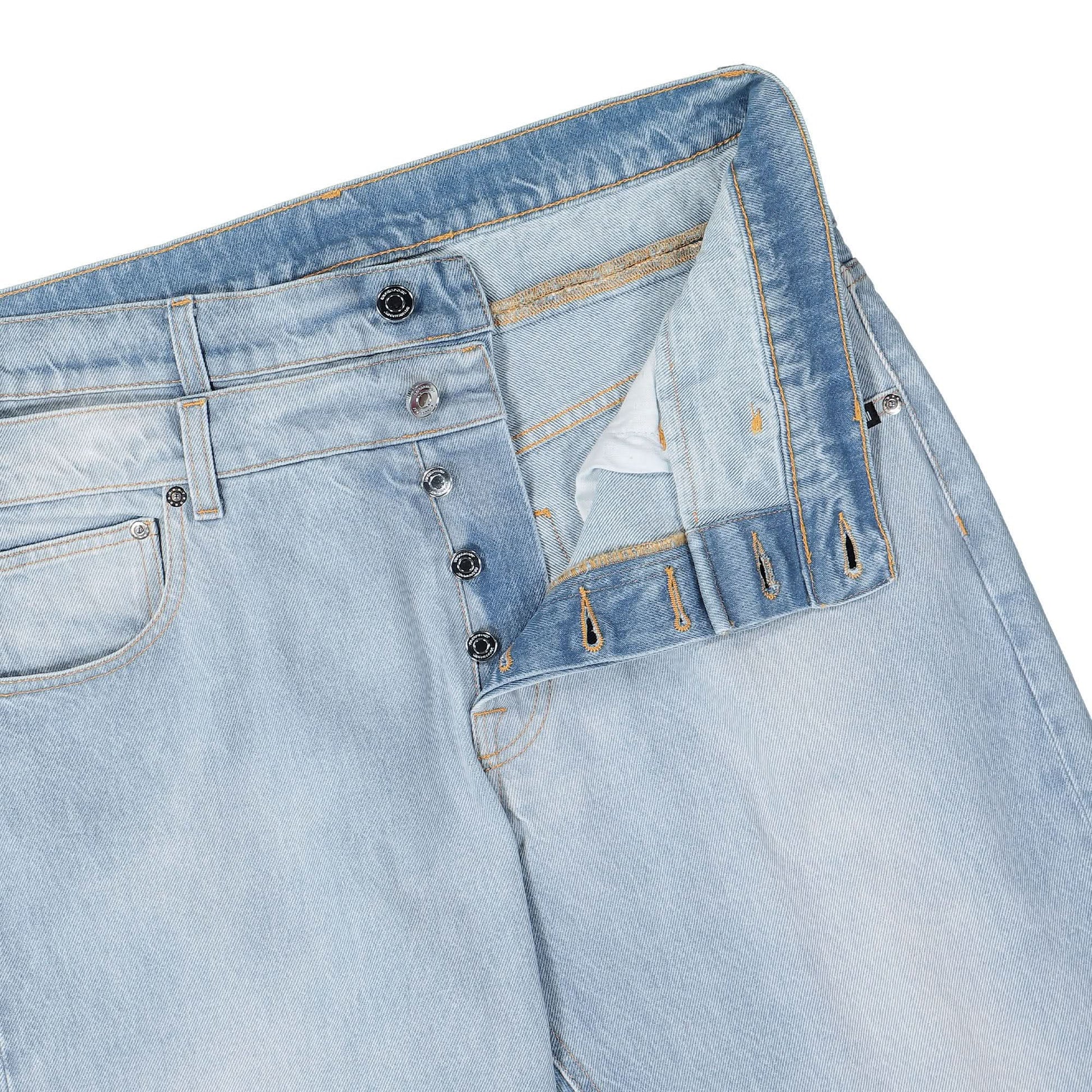 VTMNTS Double Waist Denim Pants Blue Detail view 4 | Gate
