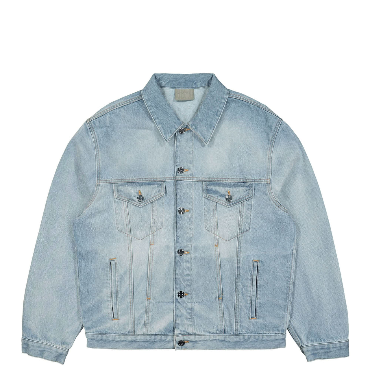 VTMNTS Embroidered VTMNTS Paris Denim Jacket Blue Detail view 1 | Gate