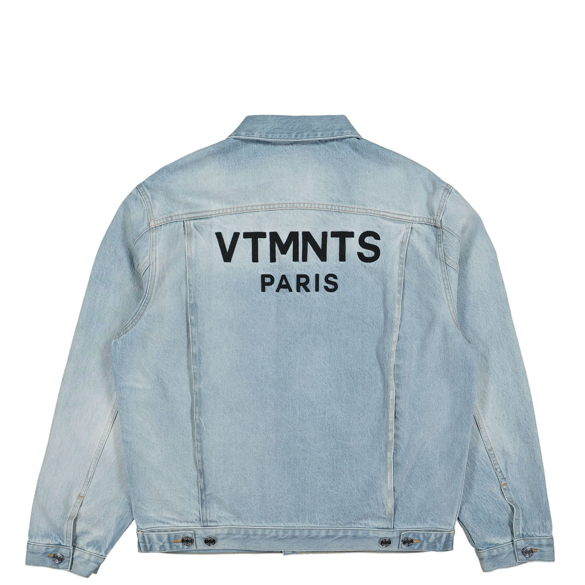 VTMNTS Embroidered VTMNTS Paris Denim Jacket Blue Detail view 2 | Gate