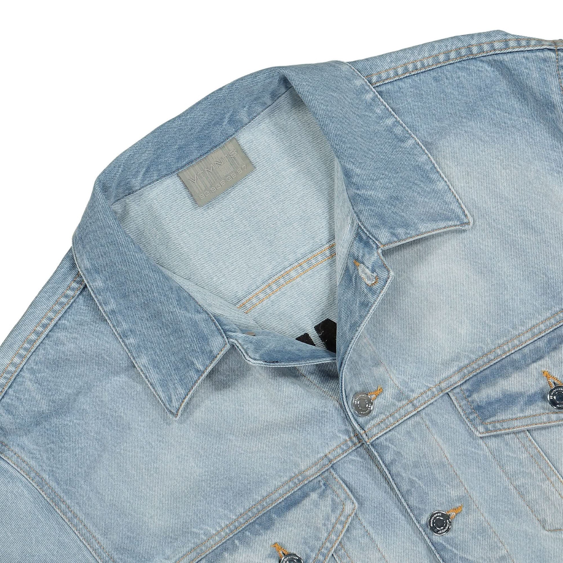 VTMNTS Embroidered VTMNTS Paris Denim Jacket Blue Detail view 3 | Gate