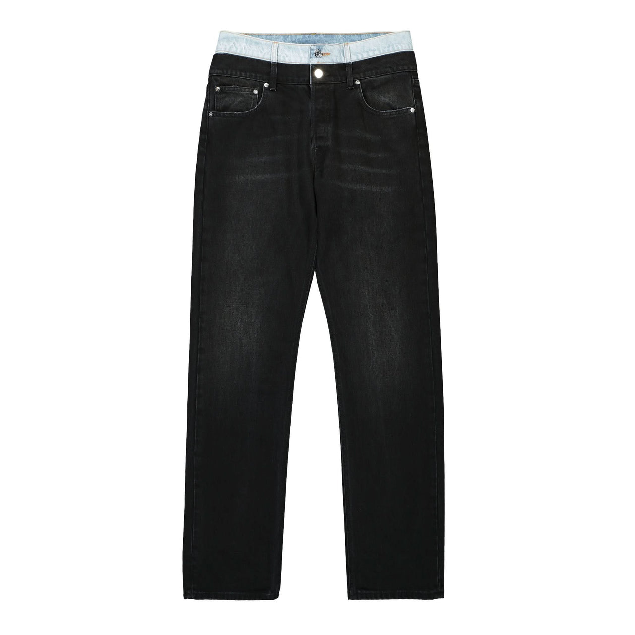 VTMNTS Double Waist Denim Jeans Black Detail view 1 | Gate