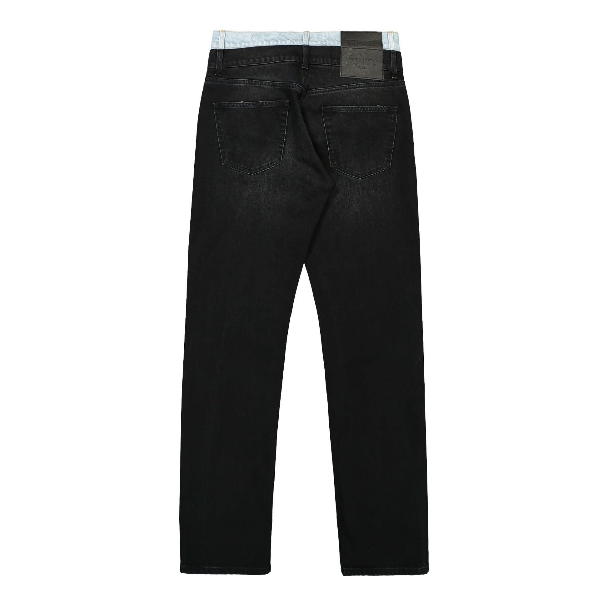 VTMNTS Double Waist Denim Jeans Black Detail view 2 | Gate
