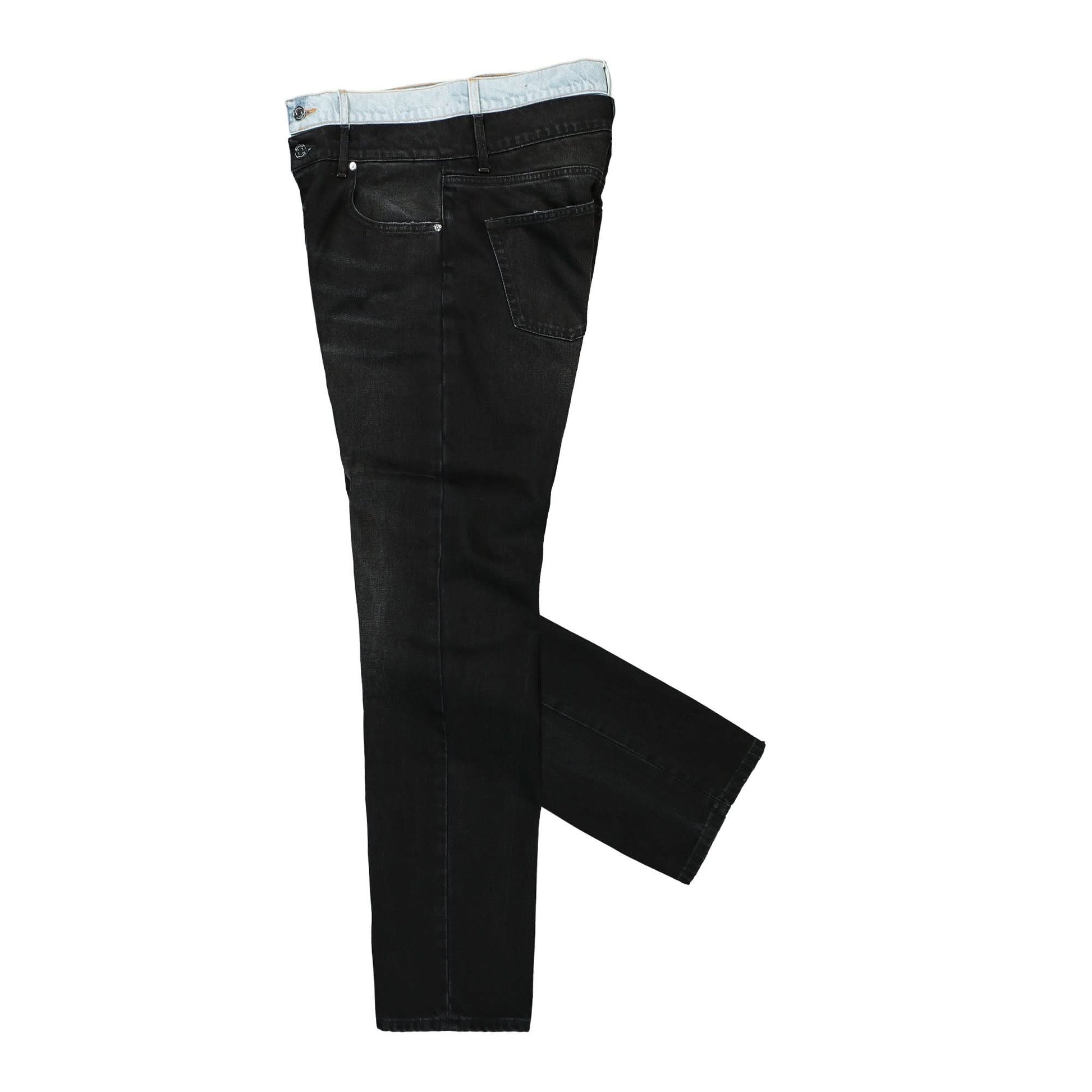 VTMNTS Double Waist Denim Jeans Black Detail view 3 | Gate
