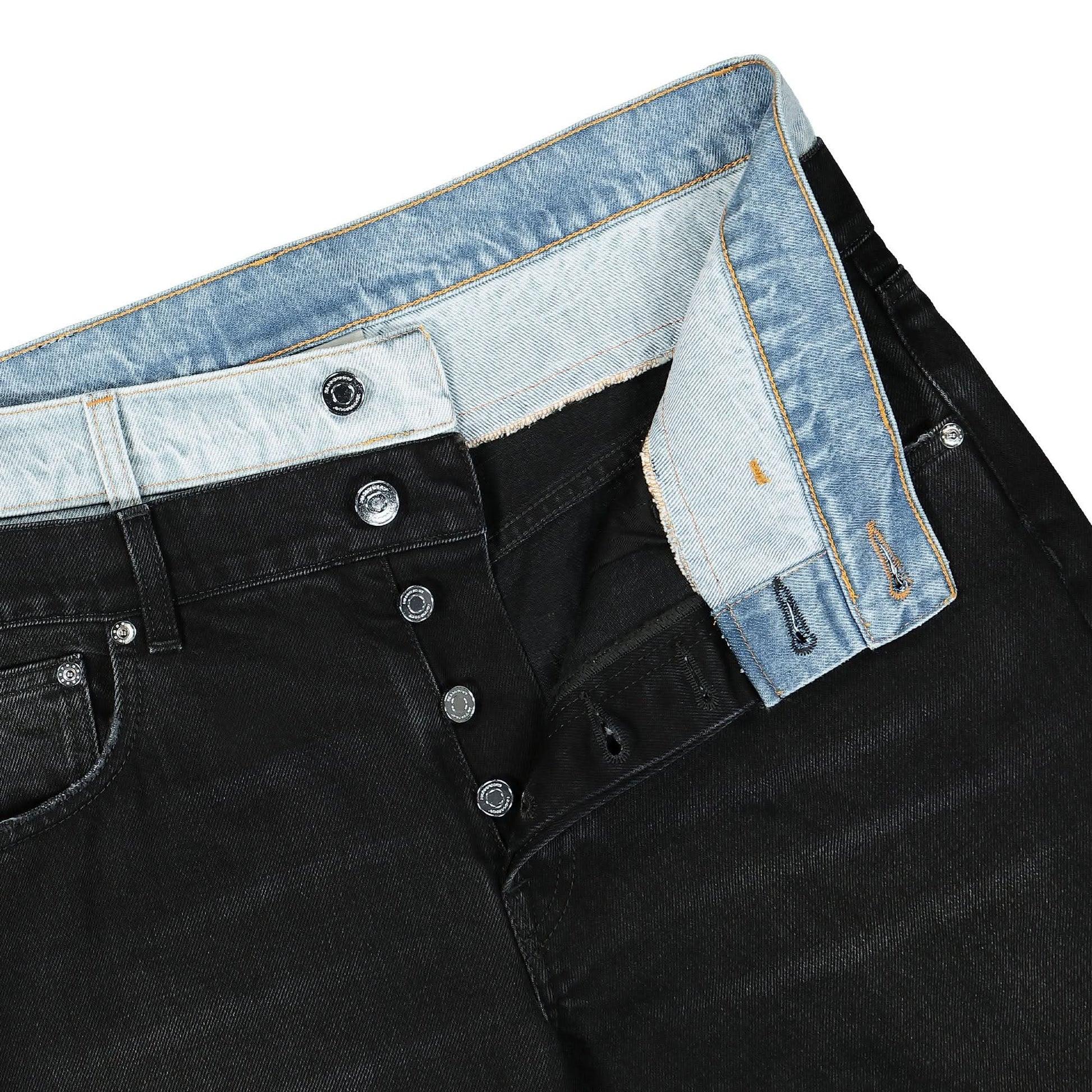 VTMNTS Double Waist Denim Jeans Black Detail view 4 | Gate