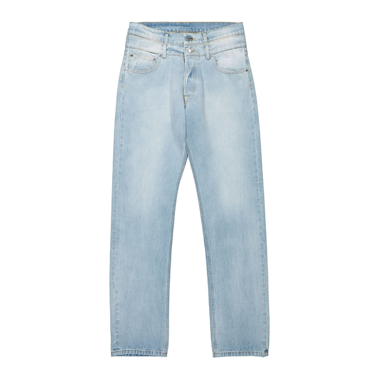 VTMNTS Double Waist Denim Jeans Blue Detail view 1 | Gate