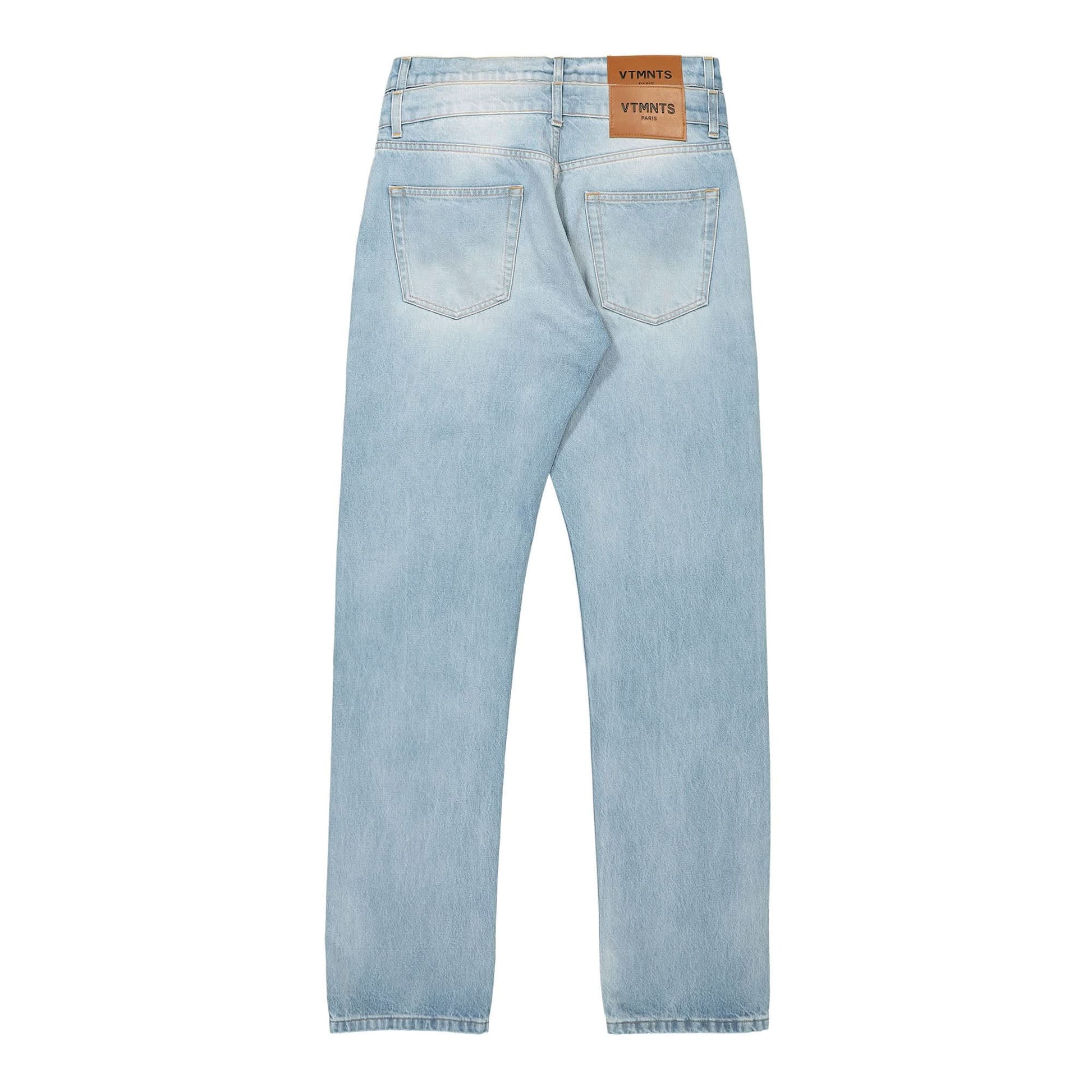 VTMNTS Double Waist Denim Jeans Blue Detail view 2 | Gate