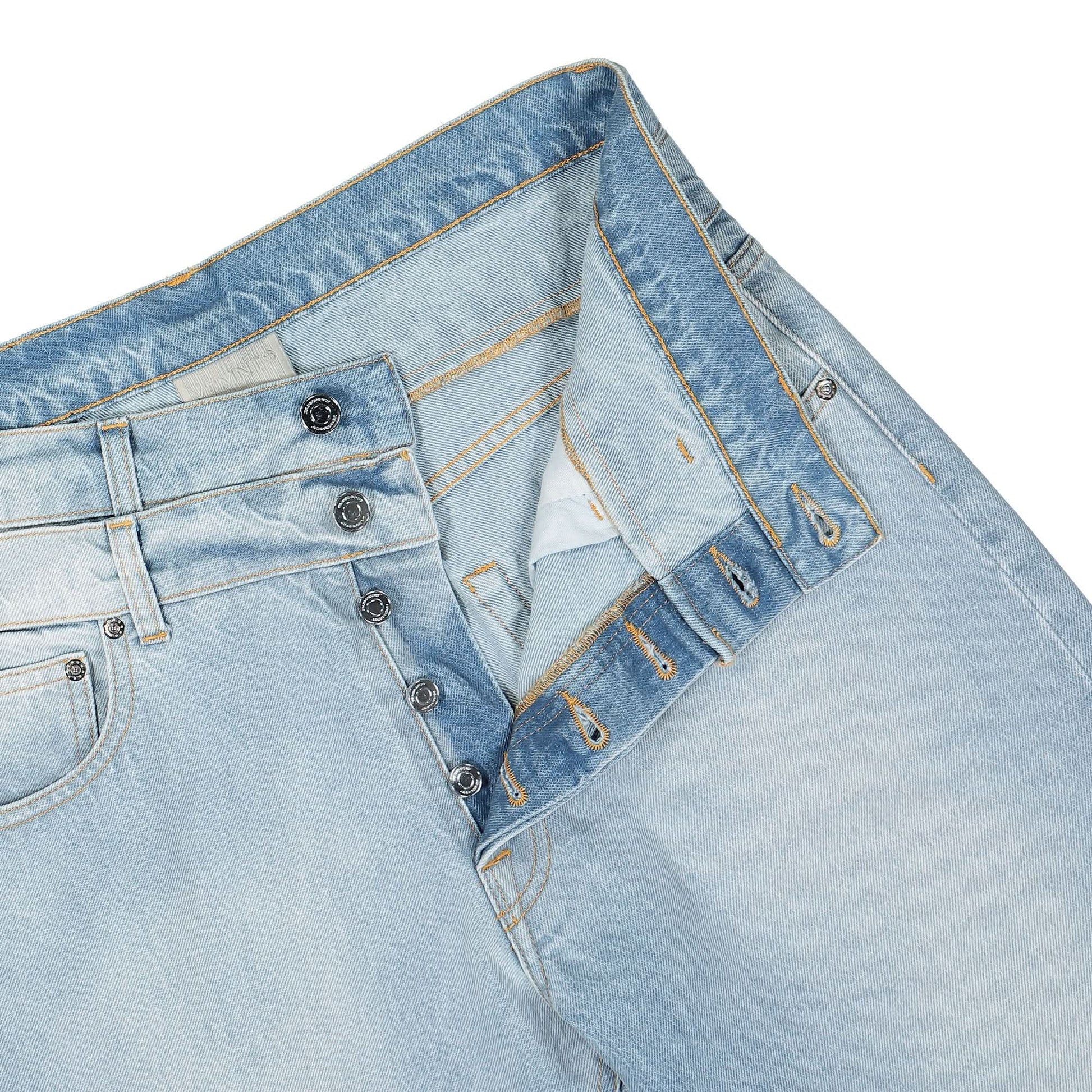 VTMNTS Double Waist Denim Jeans Blue Detail view 4 | Gate