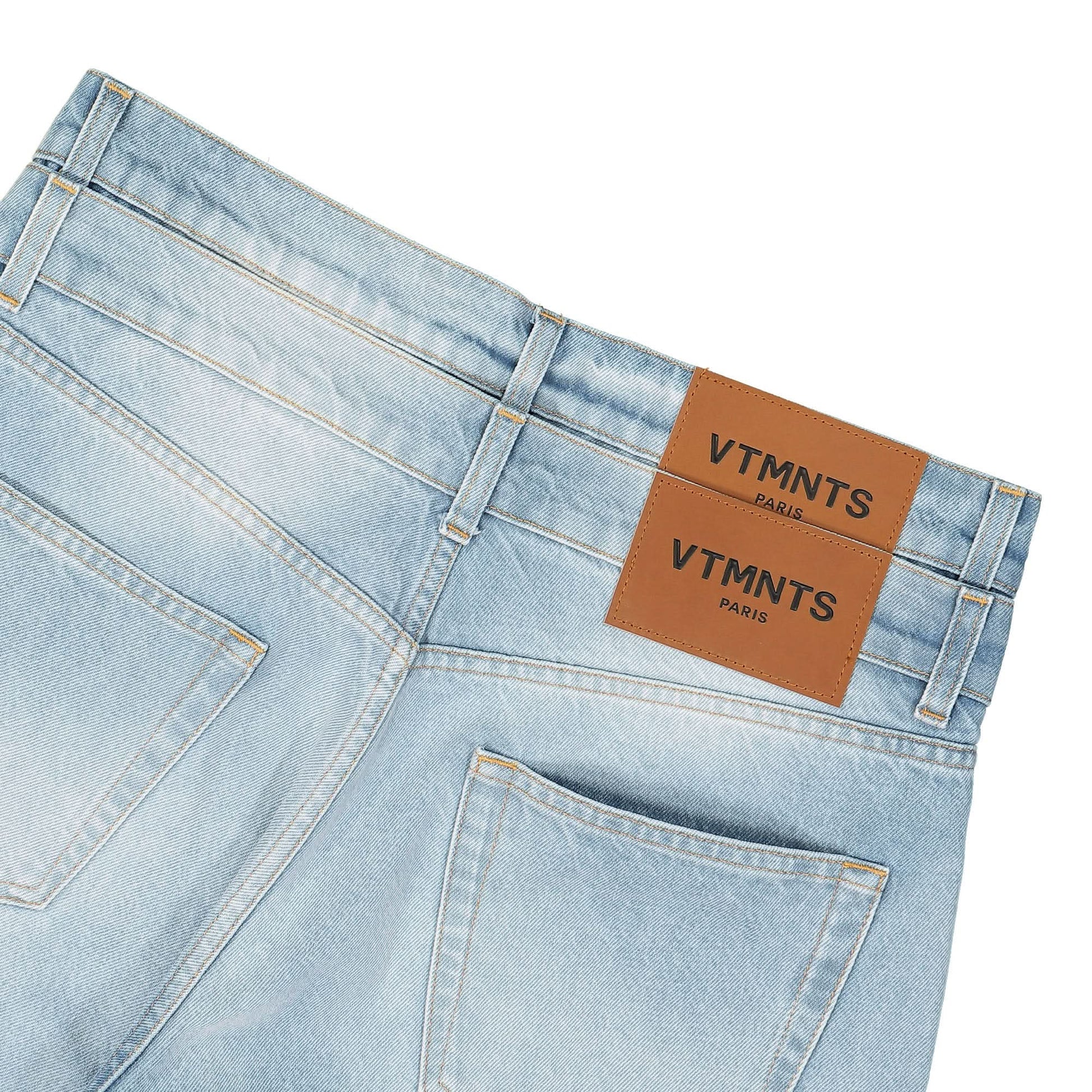 VTMNTS Double Waist Denim Jeans Blue Detail view 5 | Gate