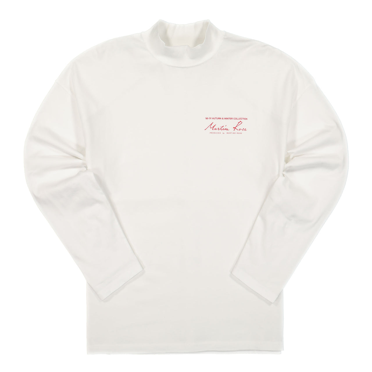 Martine Rose Funnel Neck Crew White T-Shirts M605JC Detail View 1 | GATE