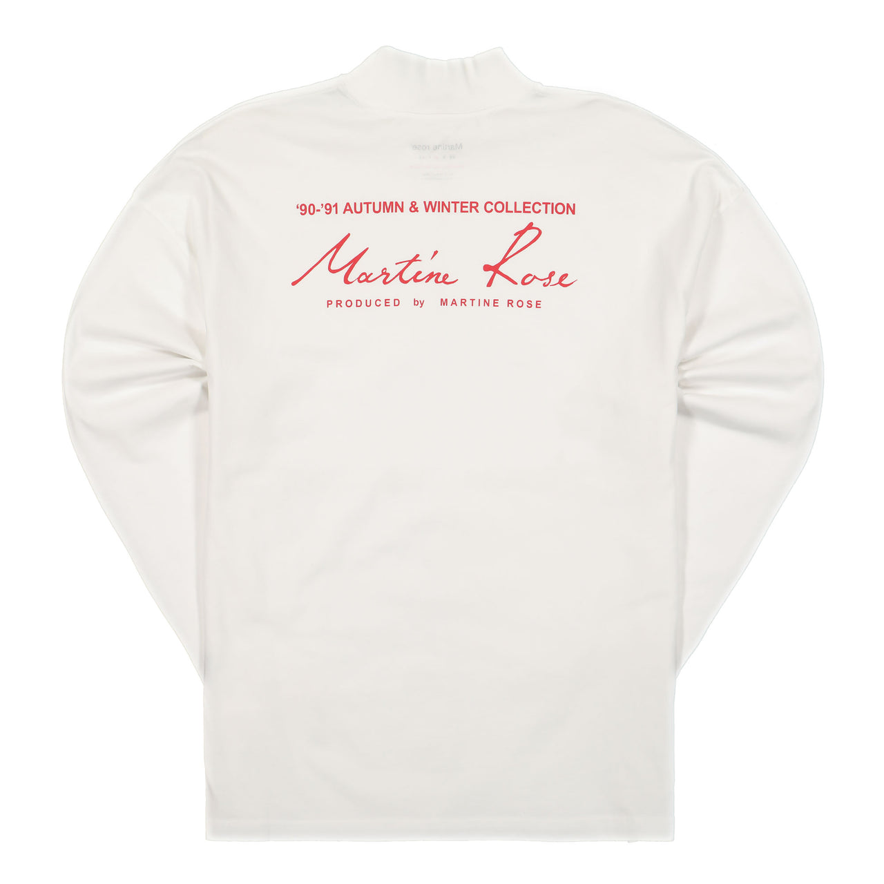 Martine Rose Funnel Neck Crew White T-Shirts M605JC Detail View 1 | GATE