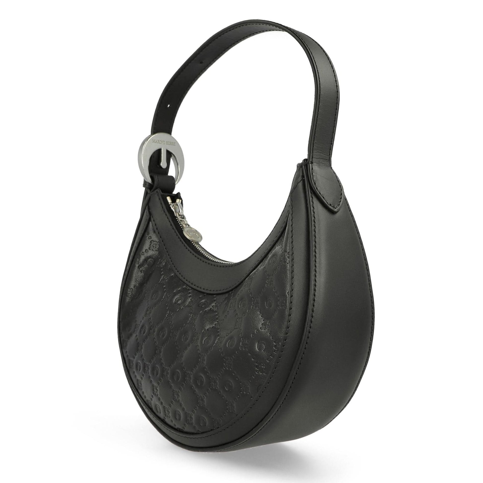 Marine Serre Embossed Leather Eclipse Mini Black Detail view 2 | Gate