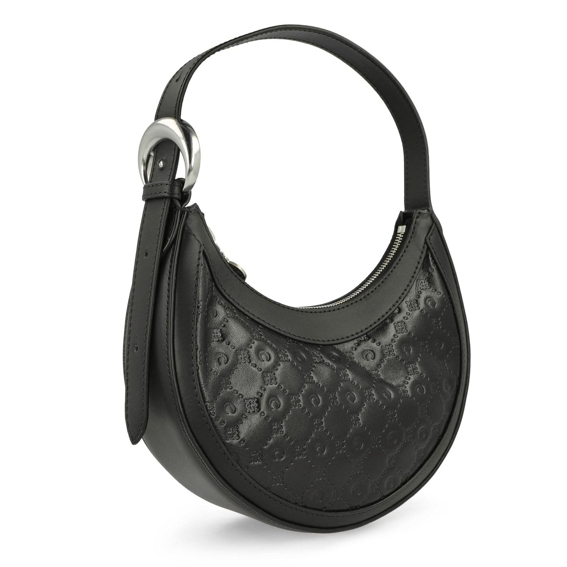 Marine Serre Embossed Leather Eclipse Mini Black Detail view 3 | Gate