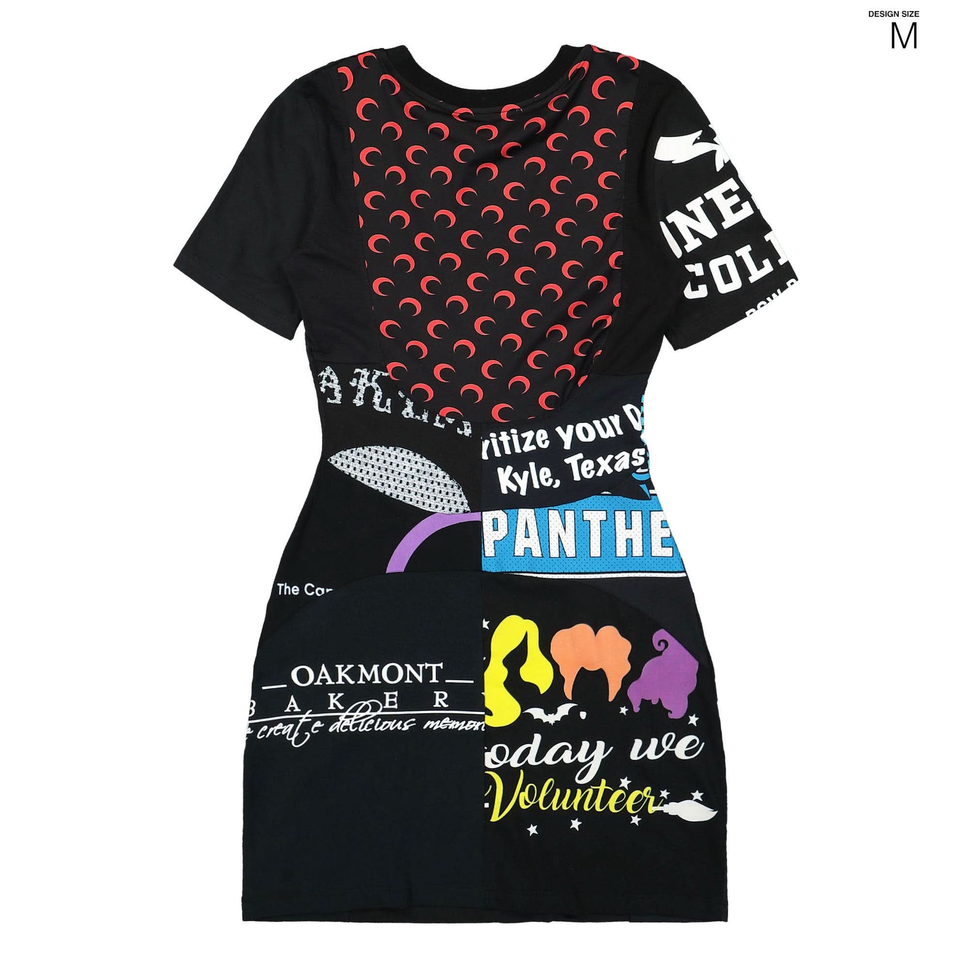 Marine Serre Regenerated Graphic T-Shirts Mini Dress Black Detail view 9 | Gate