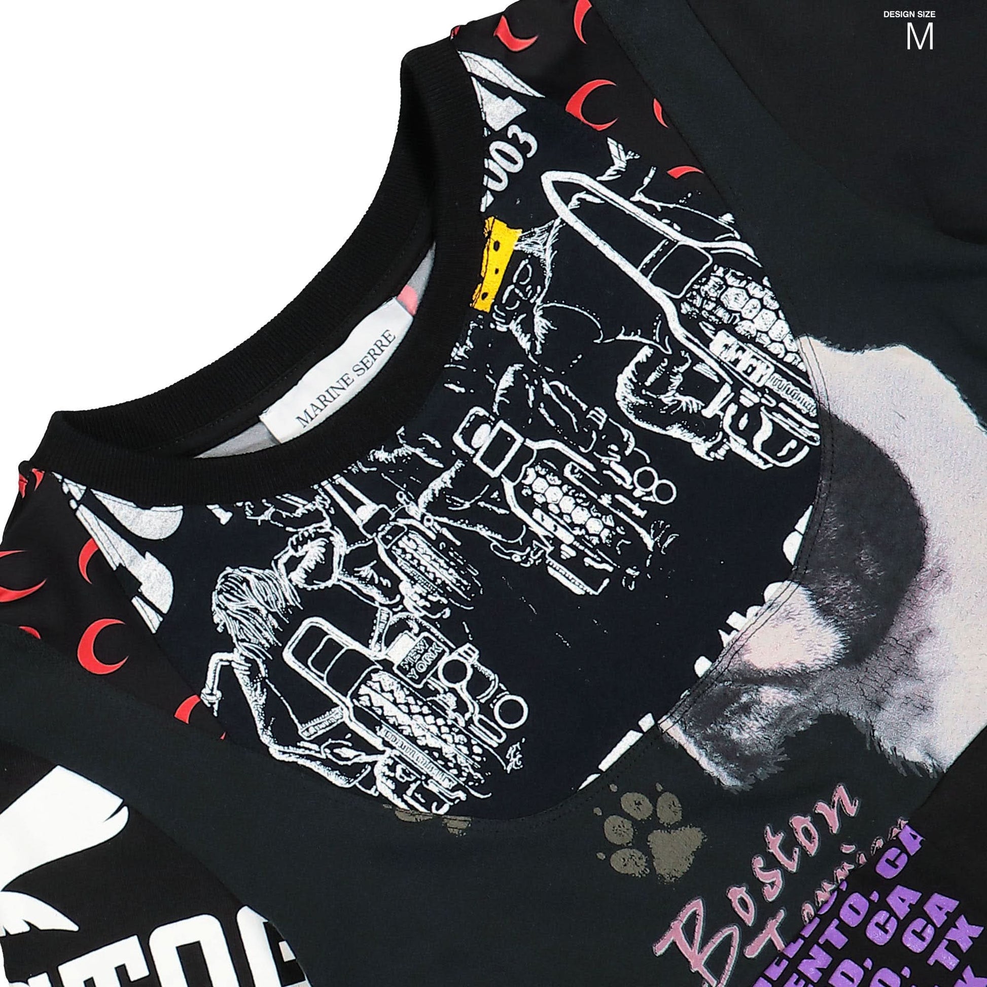 Marine Serre Regenerated Graphic T-Shirts Mini Dress Black Detail view 10 | Gate