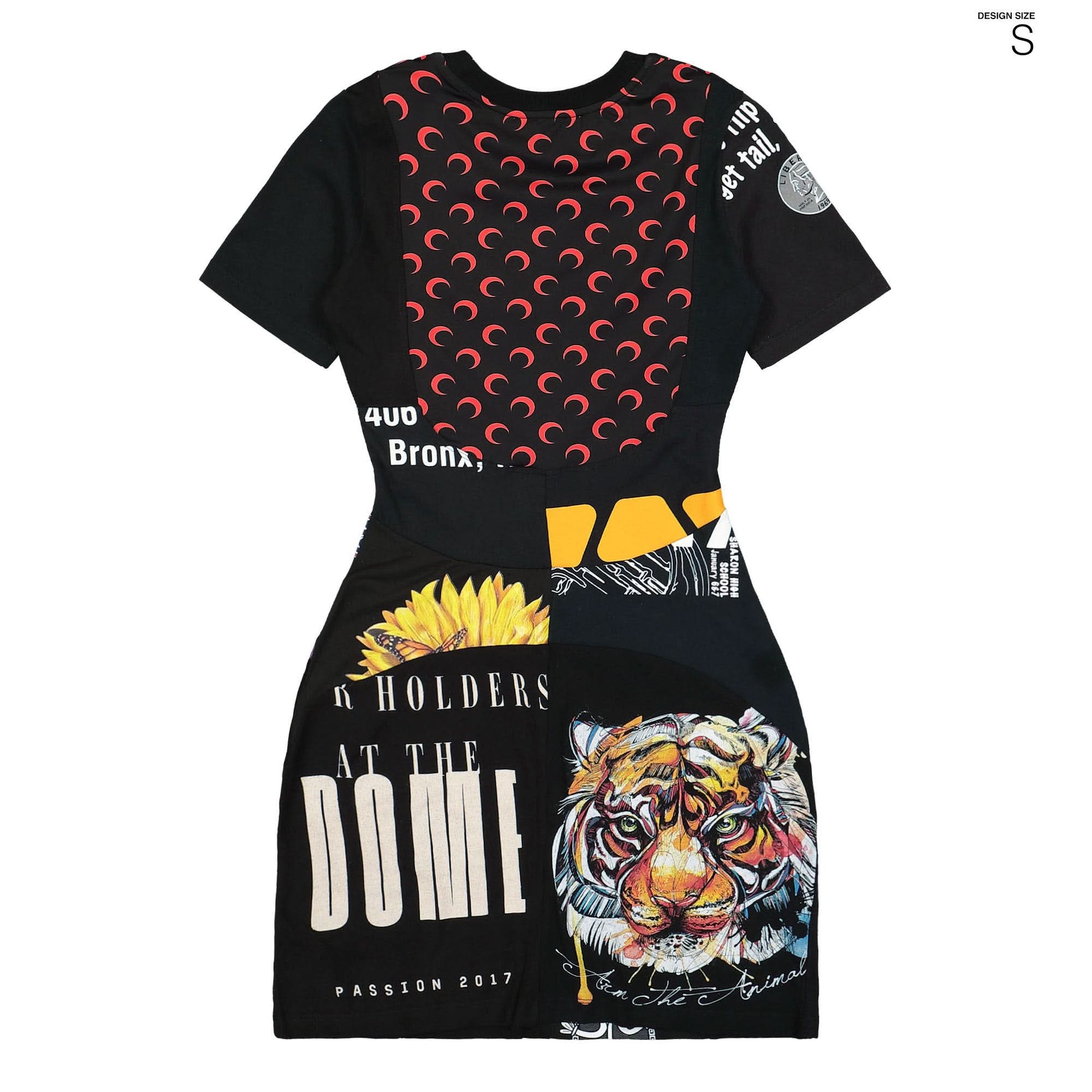Marine Serre Regenerated Graphic T-Shirts Mini Dress Black Detail view 6 | Gate