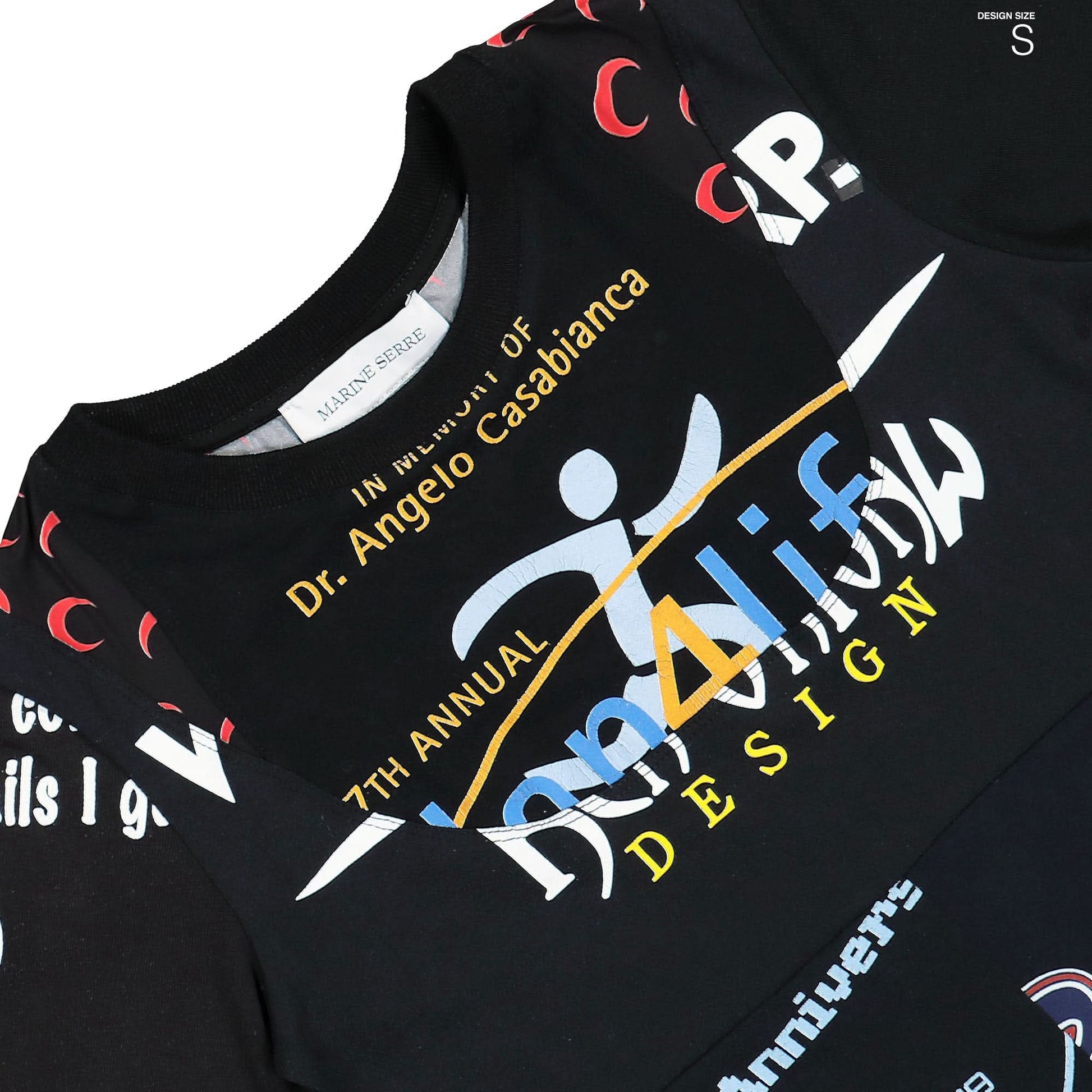 Marine Serre Regenerated Graphic T-Shirts Mini Dress Black Detail view 7 | Gate