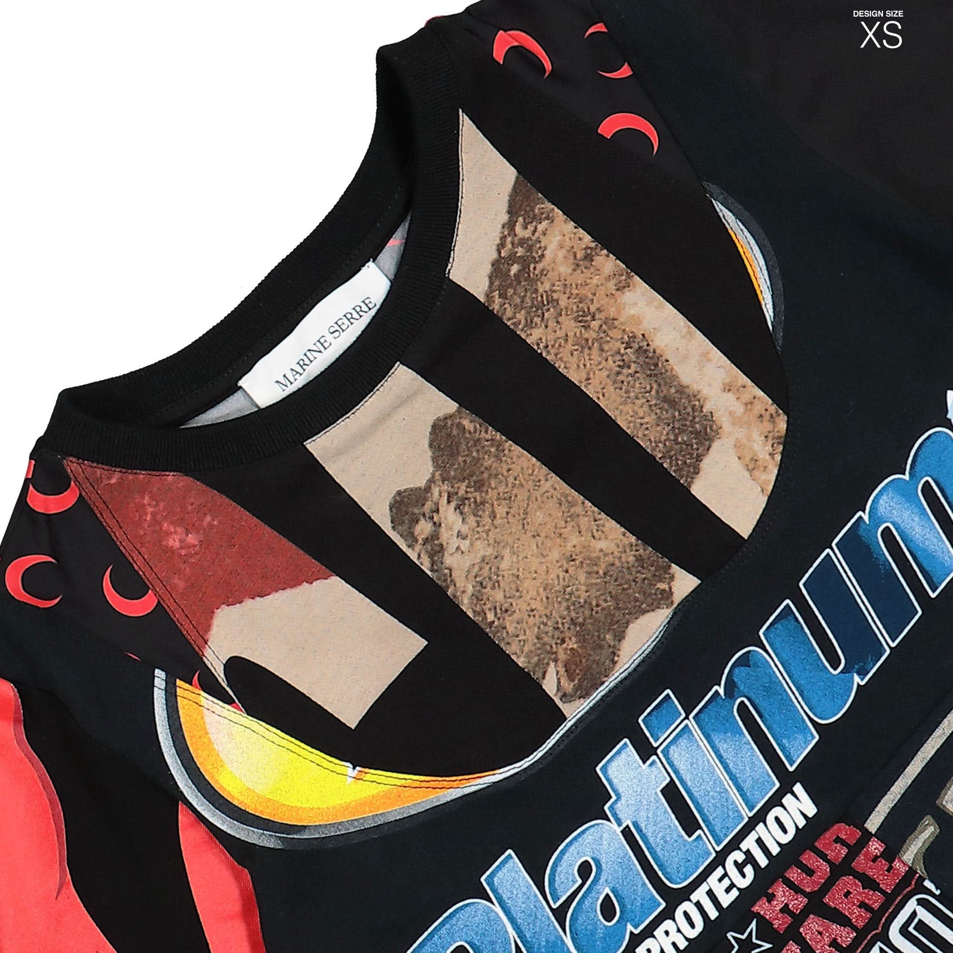 Marine Serre Regenerated Graphic T-Shirts Mini Dress Black Detail view 4 | Gate