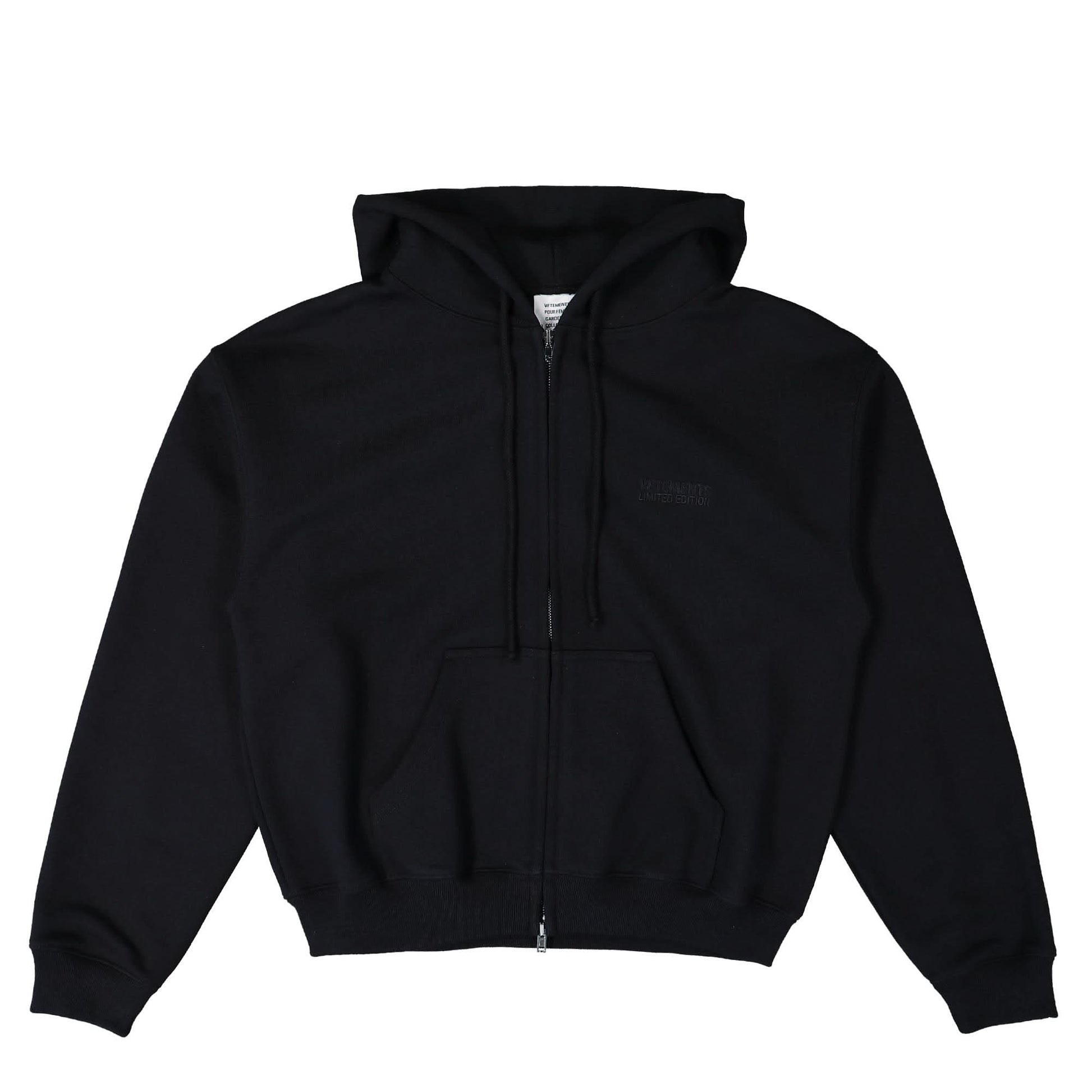 VETEMENTS Fitted Hoodie Black Detail view 1 | Gate